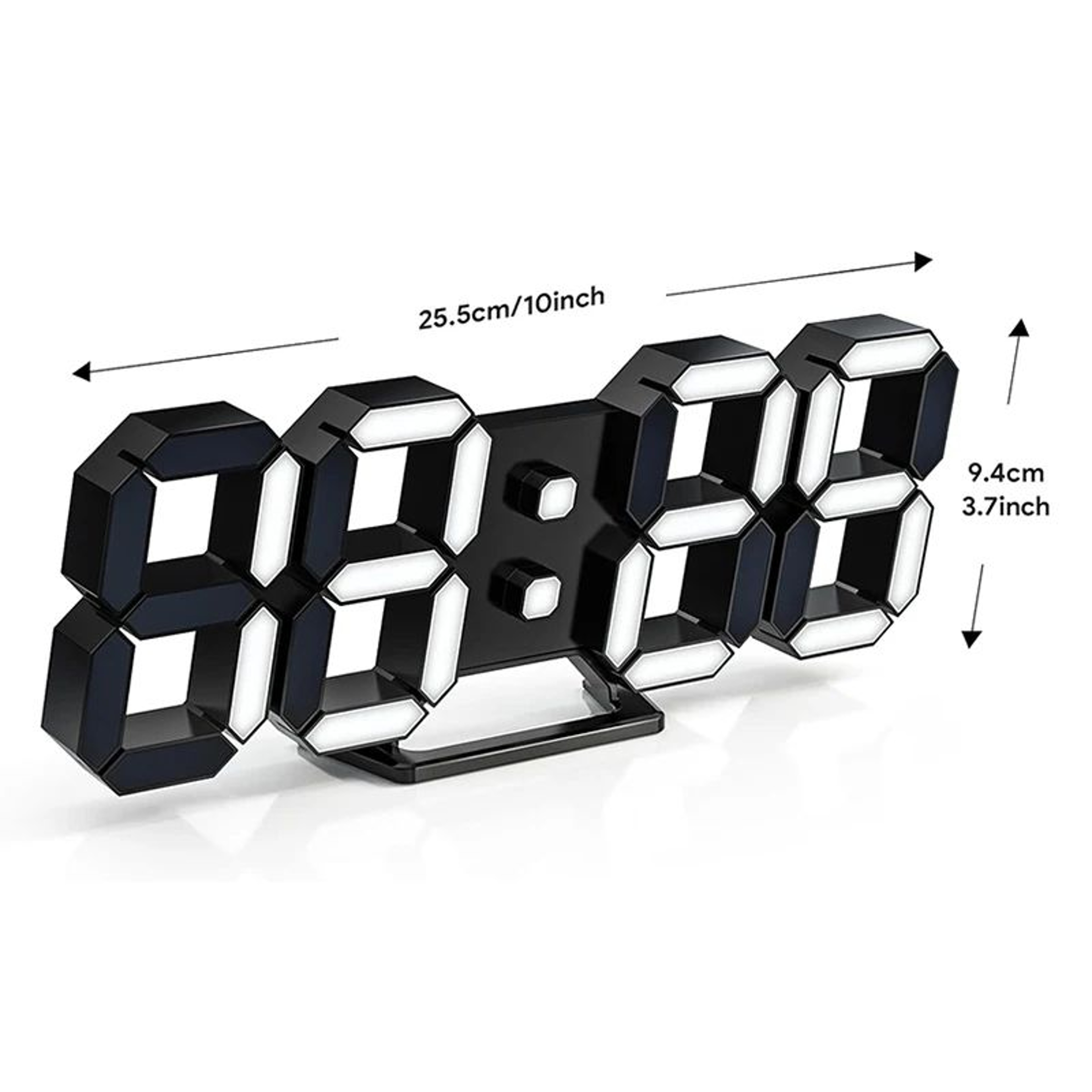 3D LED Digital Wall Clock  Remote Control Alarm Clock With Temperature Date Display Night Light For 5