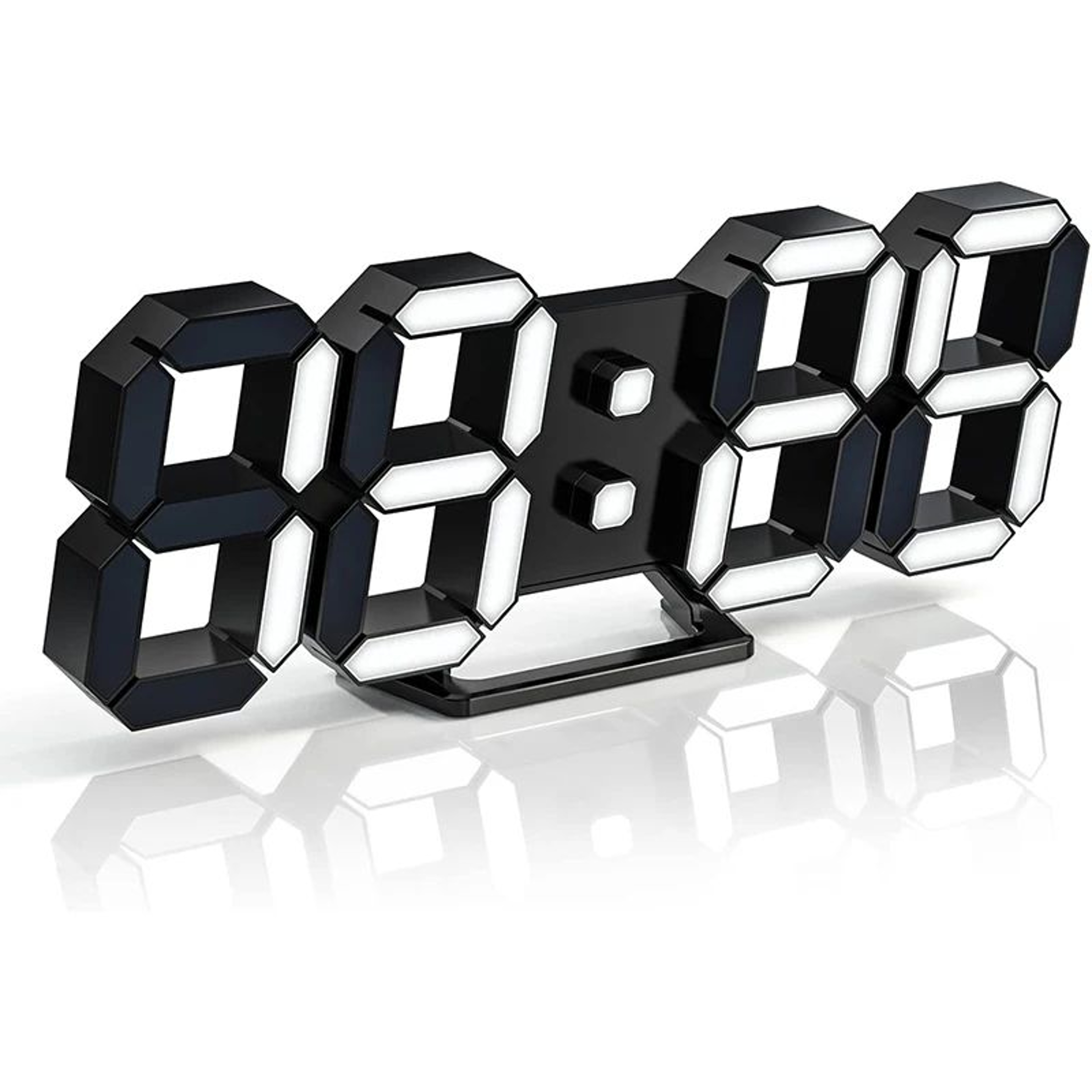 3D LED Digital Wall Clock  Remote Control Alarm Clock With Temperature Date Display Night Light For 6
