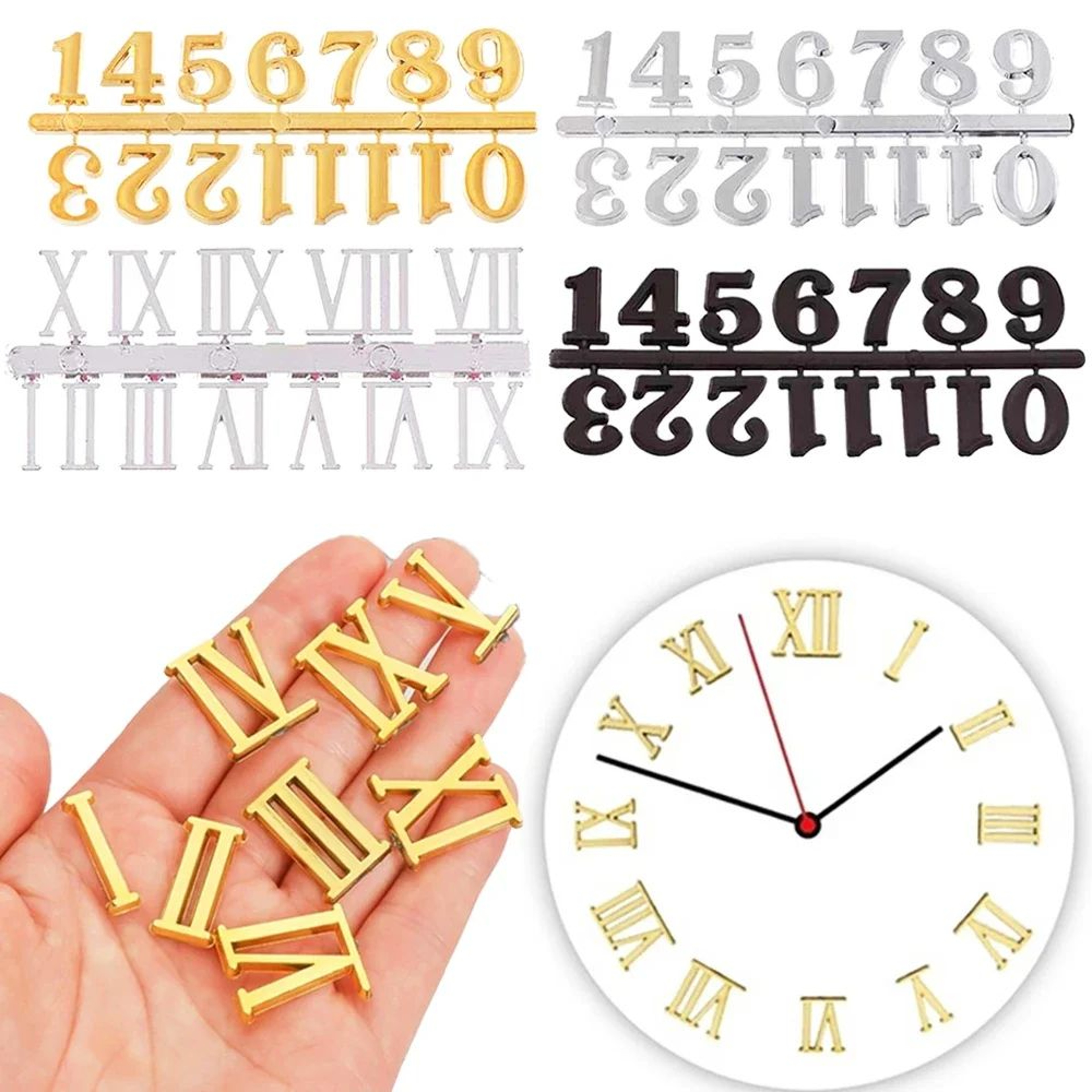 DIY Roman Numeral Wall Clock Numbers  079 In Removable Decorative Numerals Replacement Parts For Ho 0