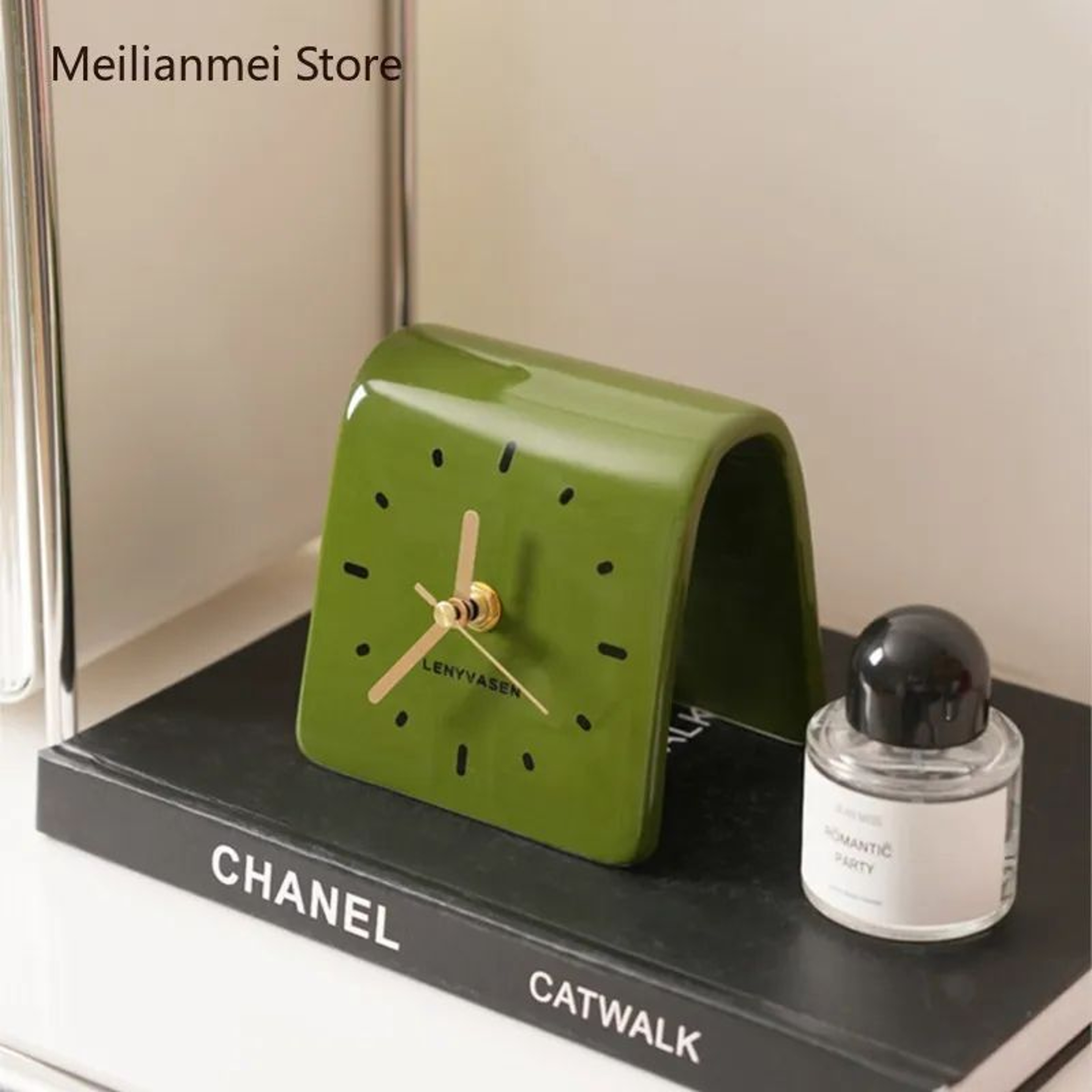 Ceramic Digital Table Clock  Silent Decorative Desktop Clock For Bedroom Living Room  Bedside Decor 0