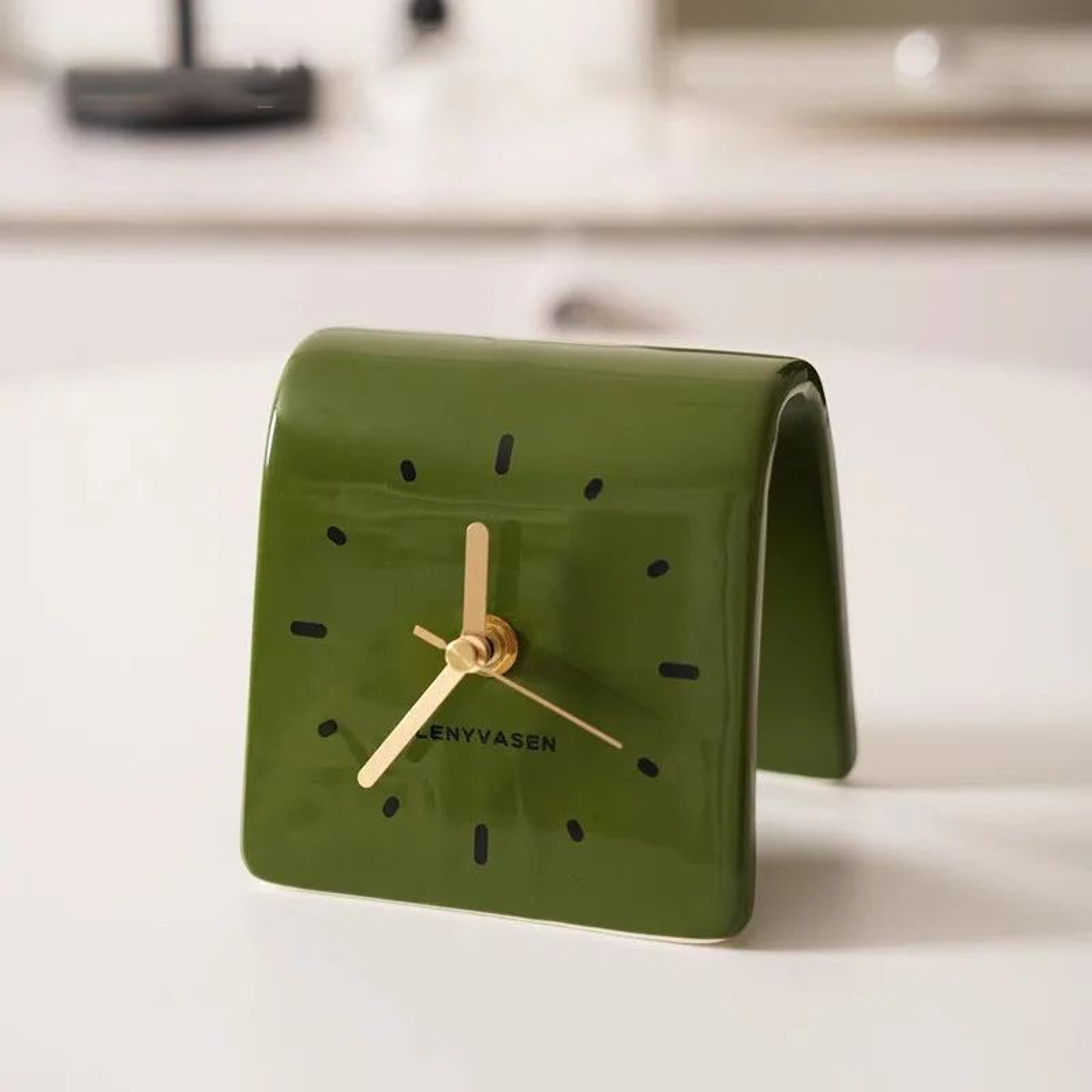 Ceramic Digital Table Clock  Silent Decorative Desktop Clock For Bedroom Living Room  Bedside Decor 12
