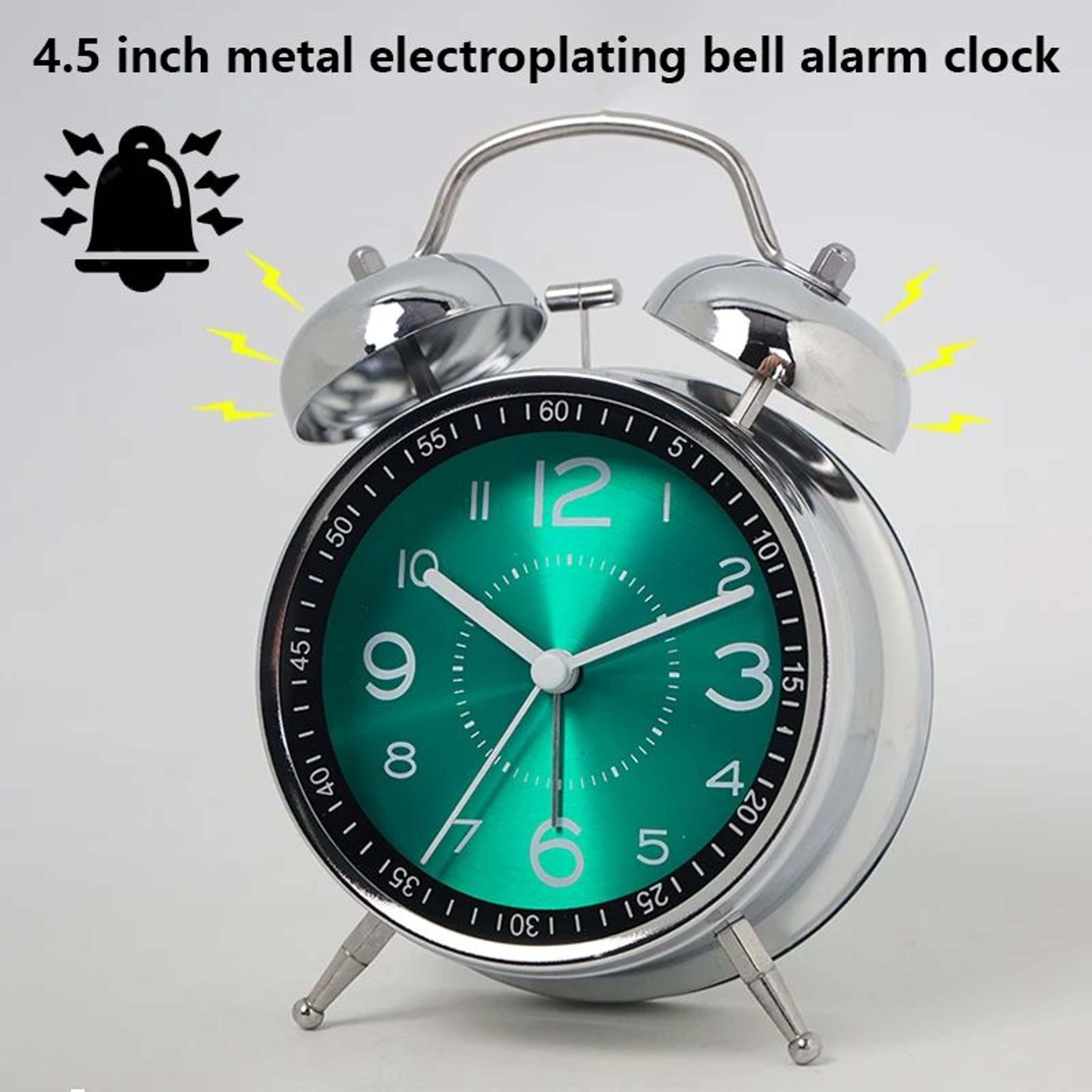 Silent Metal Student Alarm Clock  63 In Compact Quartz Desk Clock With Glow Pointer For Kids Bedroo 0