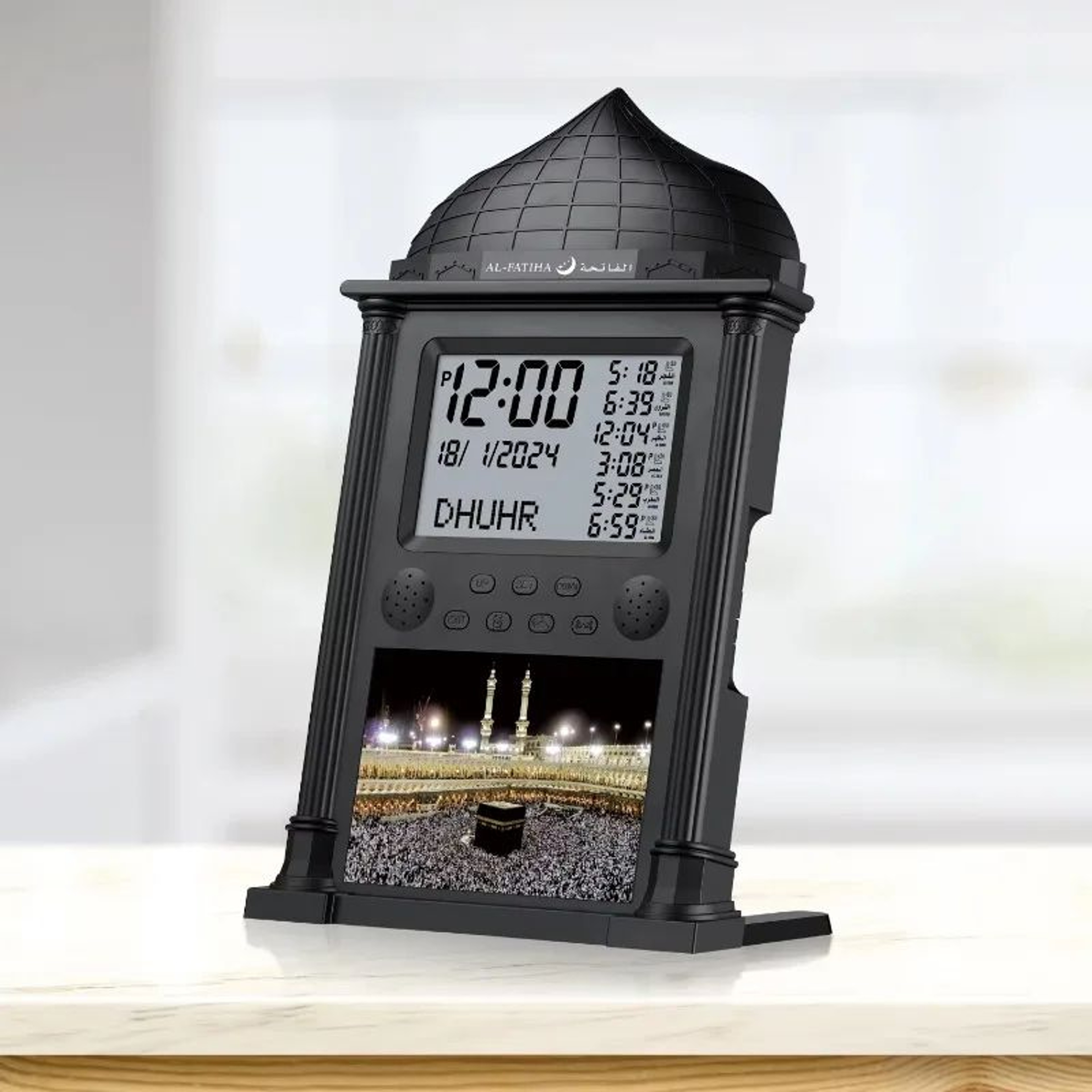 Digital LED Azan Wall Clock  Islamic Prayer Time Adhan Alarm With Hijri Calendar Qibla Direction  T 2