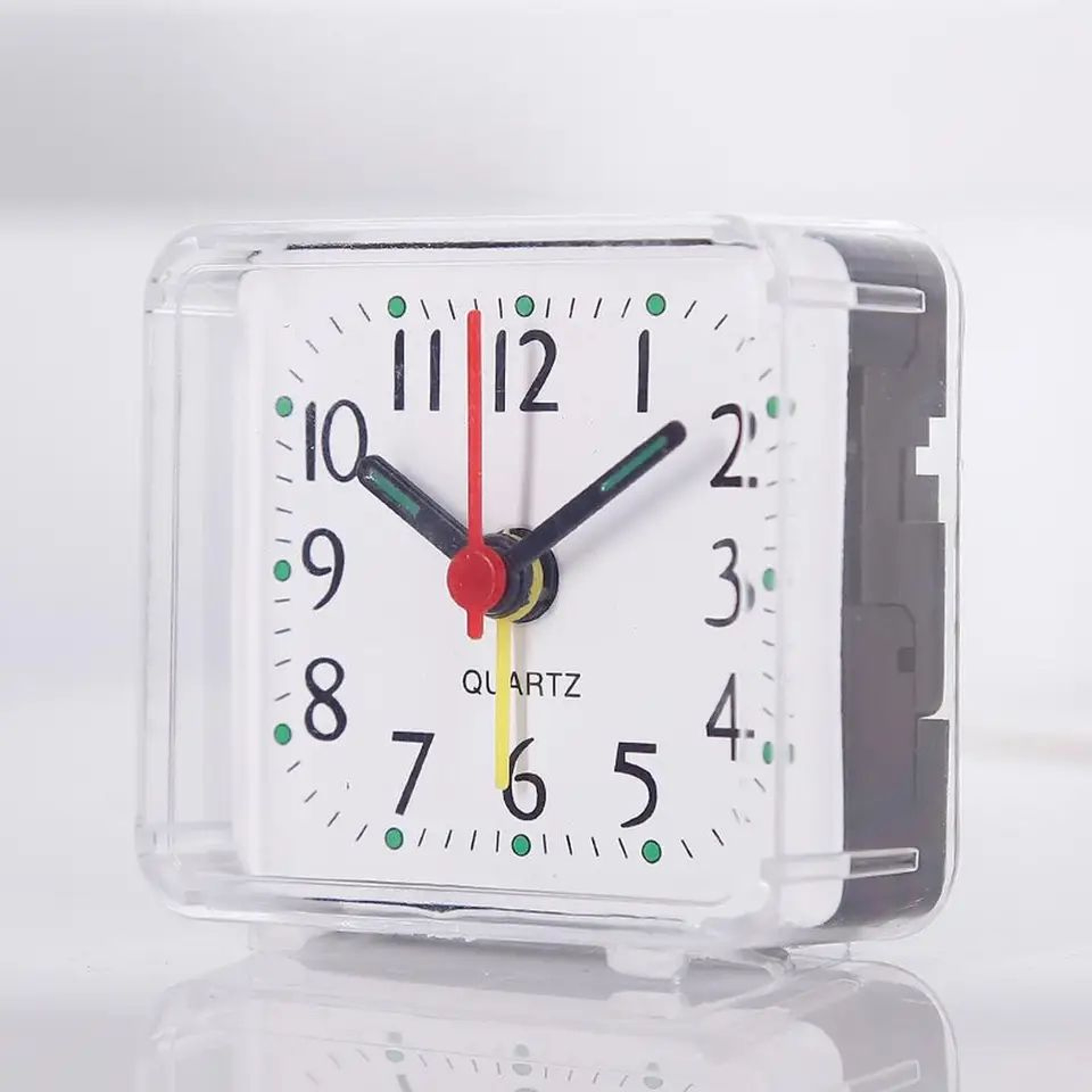 Compact Bedside Alarm Clock  Battery Operated Quartz Wake Up Clock With Easy Read Numbers For Stude 0