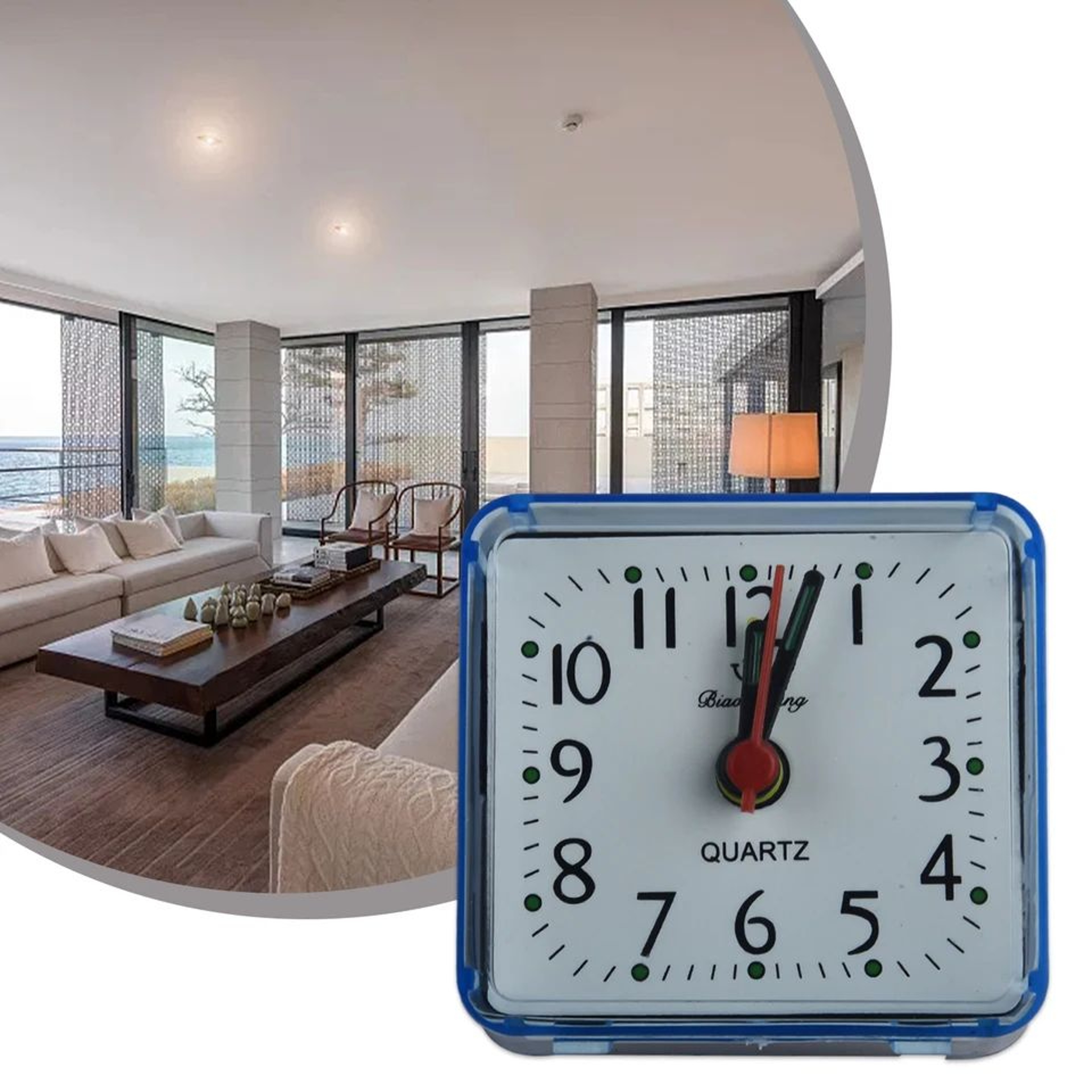 Compact Bedside Alarm Clock  Battery Operated Quartz Wake Up Clock With Easy Read Numbers For Stude 2