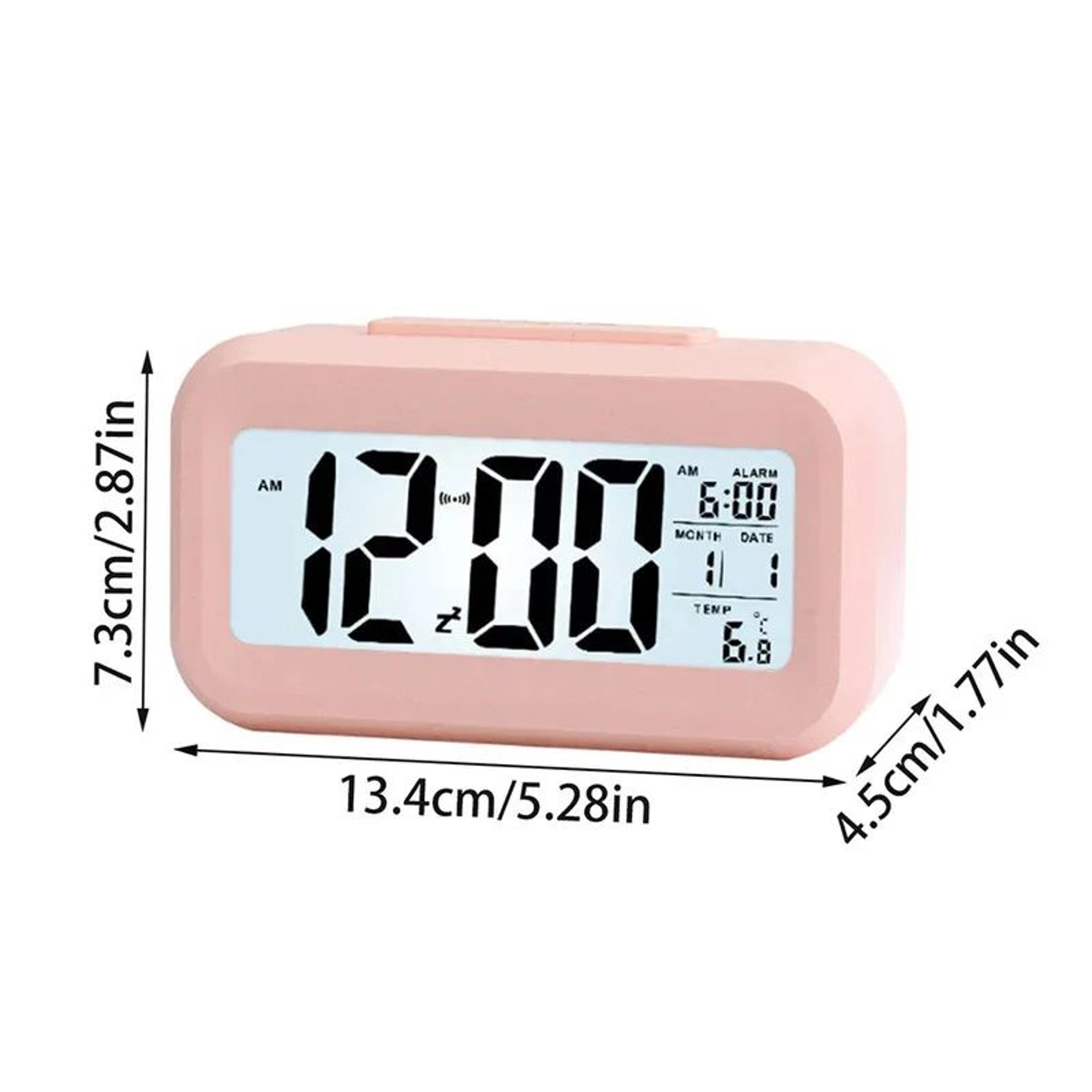 Digital Alarm Clock  Battery Operated LCD Desk Clock With Temperature Snooze Backlight  1224H Time  5