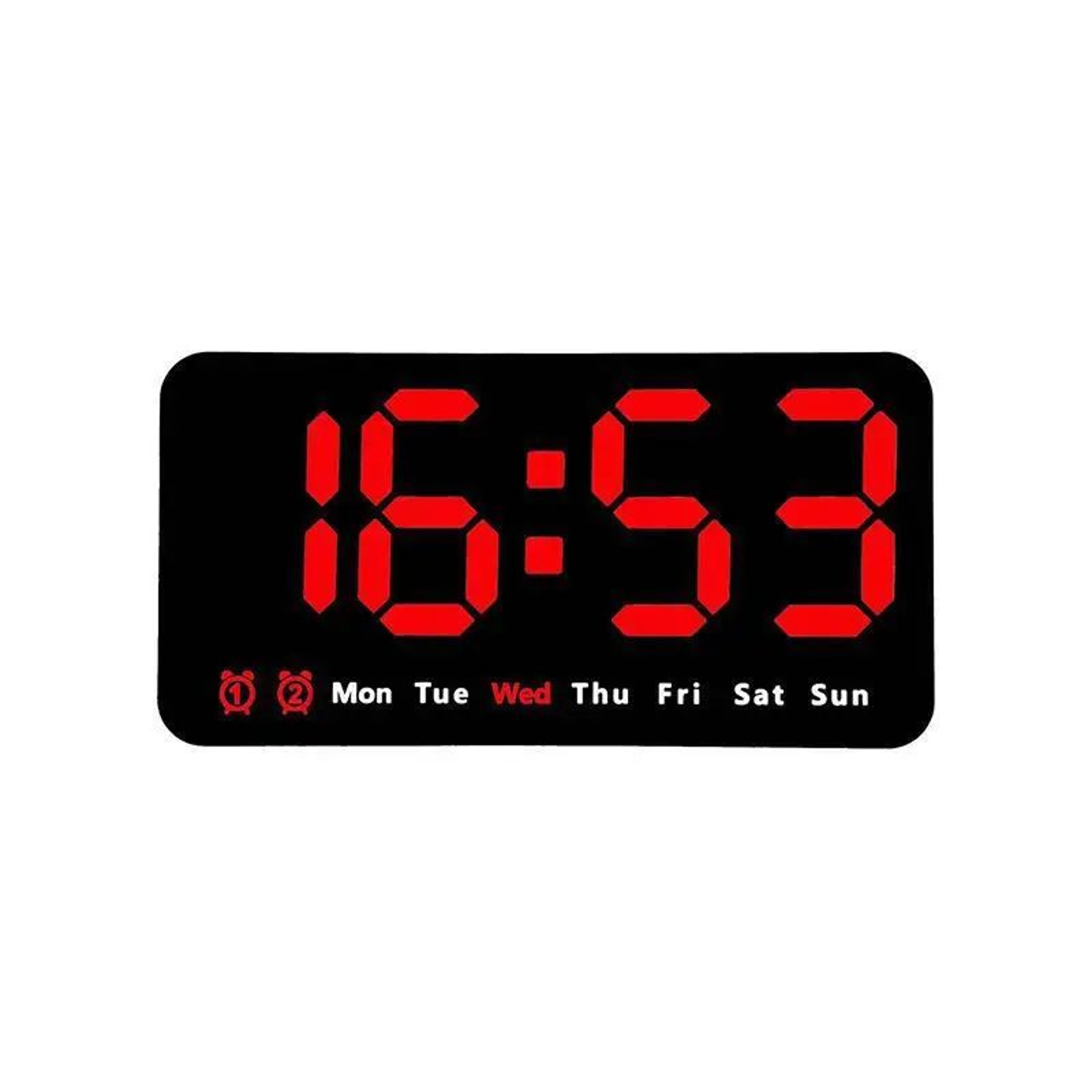 Voice Control Large Digital Wall Clock  LED Dual Alarm Clock With Temperature Date Week DST Snooze  7