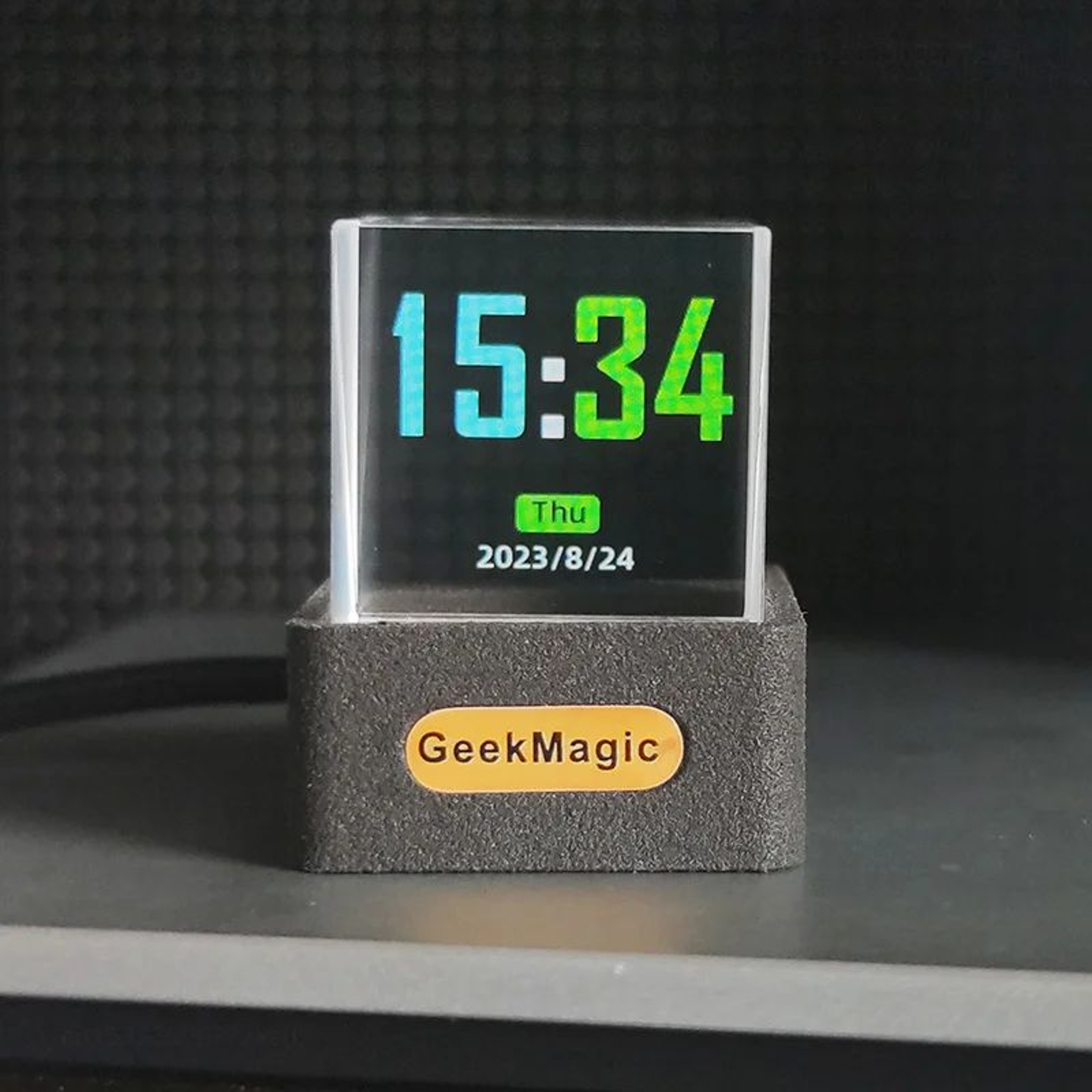 Smart Crystal Cube Weather Station  Mini Digital Desktop Clock With WiFi Forecast GIF Animations  P 3