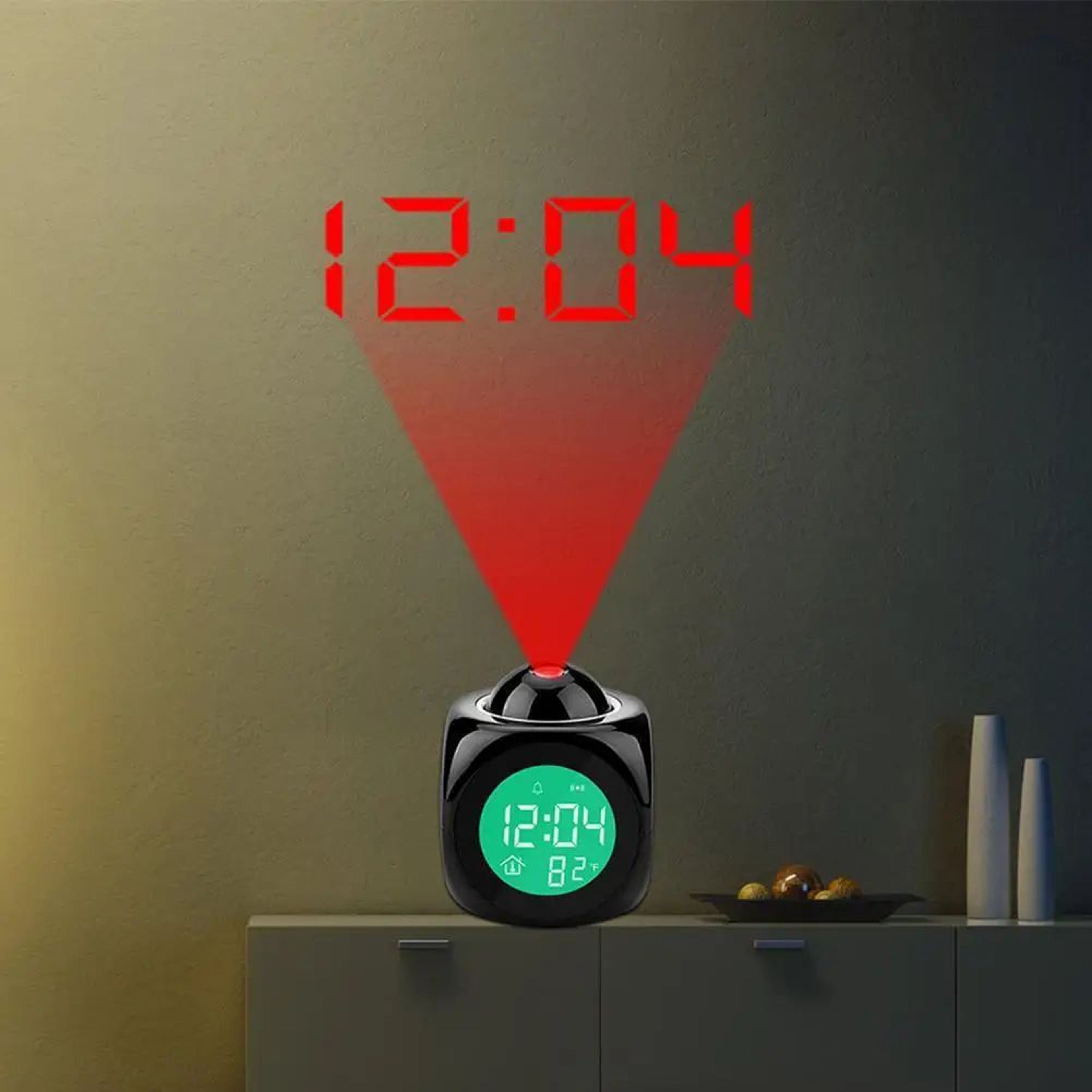 Digital Projection Alarm Clock  LCD Voice Talking Time Temperature Display Modern Bedroom Table Clo 2