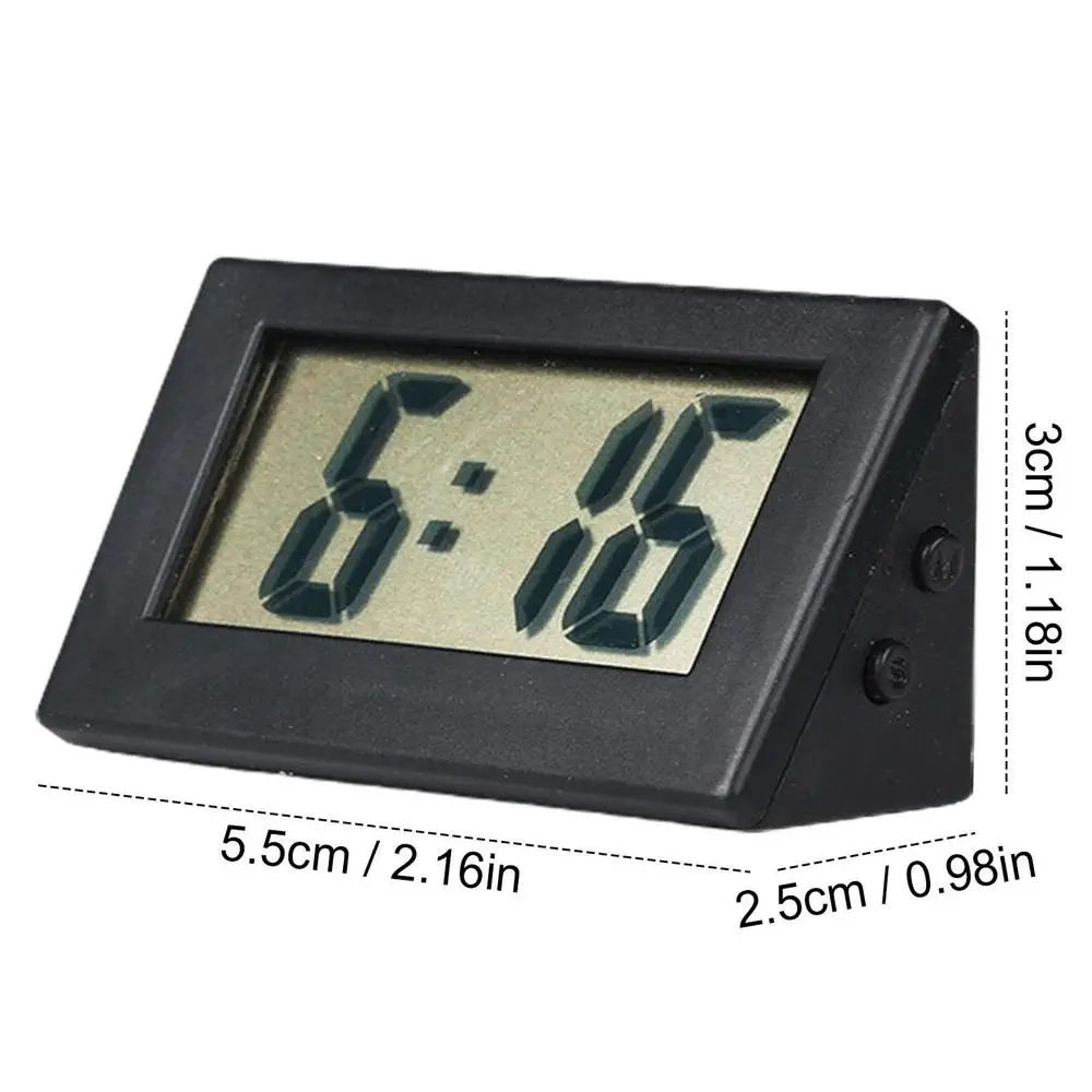 Mini LCD Digital Desk Clock  Silent Compact Electronic Table Clock With Time  Date Display For Bedr 6