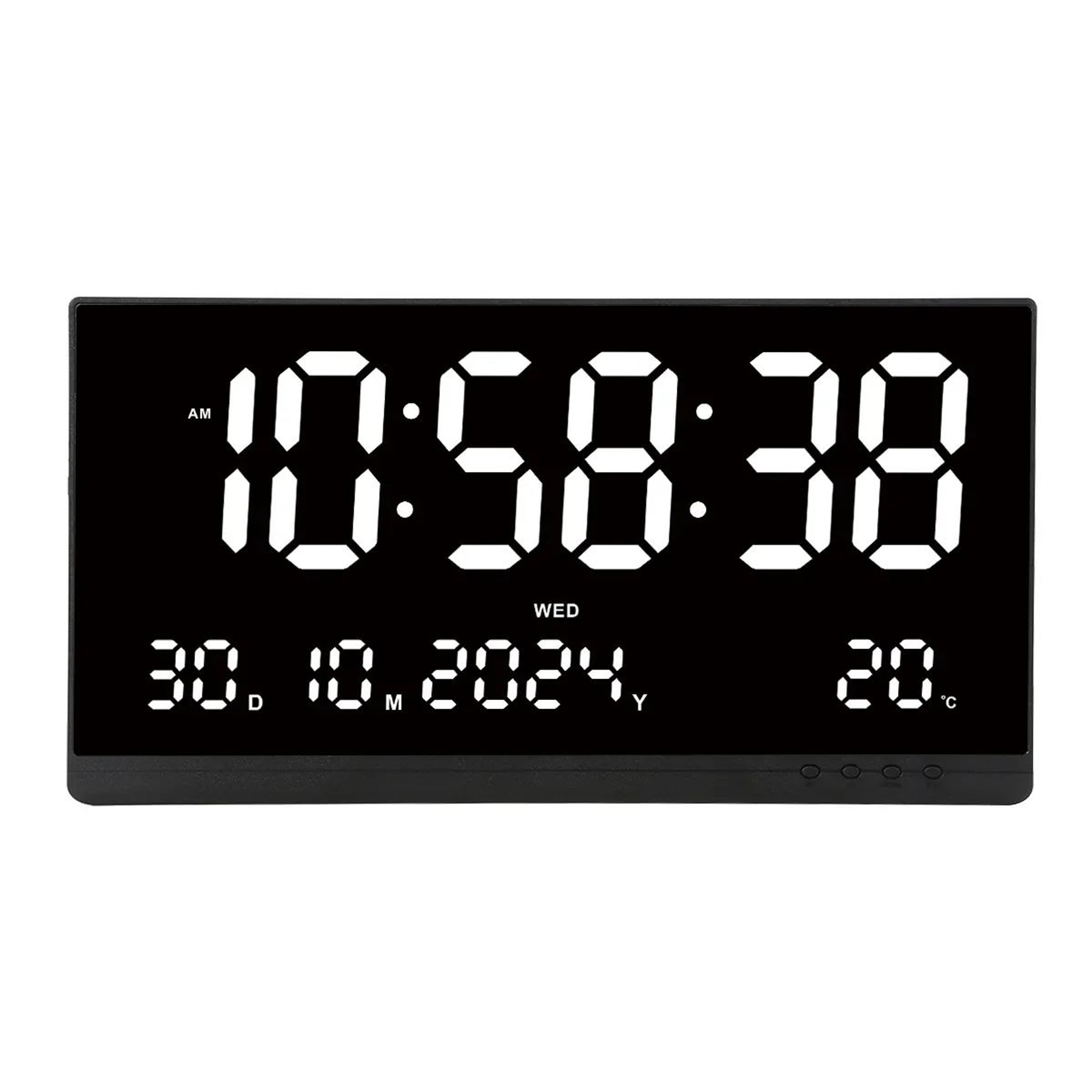 21 In Large Digital Wall Clock  LED Calendar Alarm Clock With Temperature Display Adjustable Bright 7