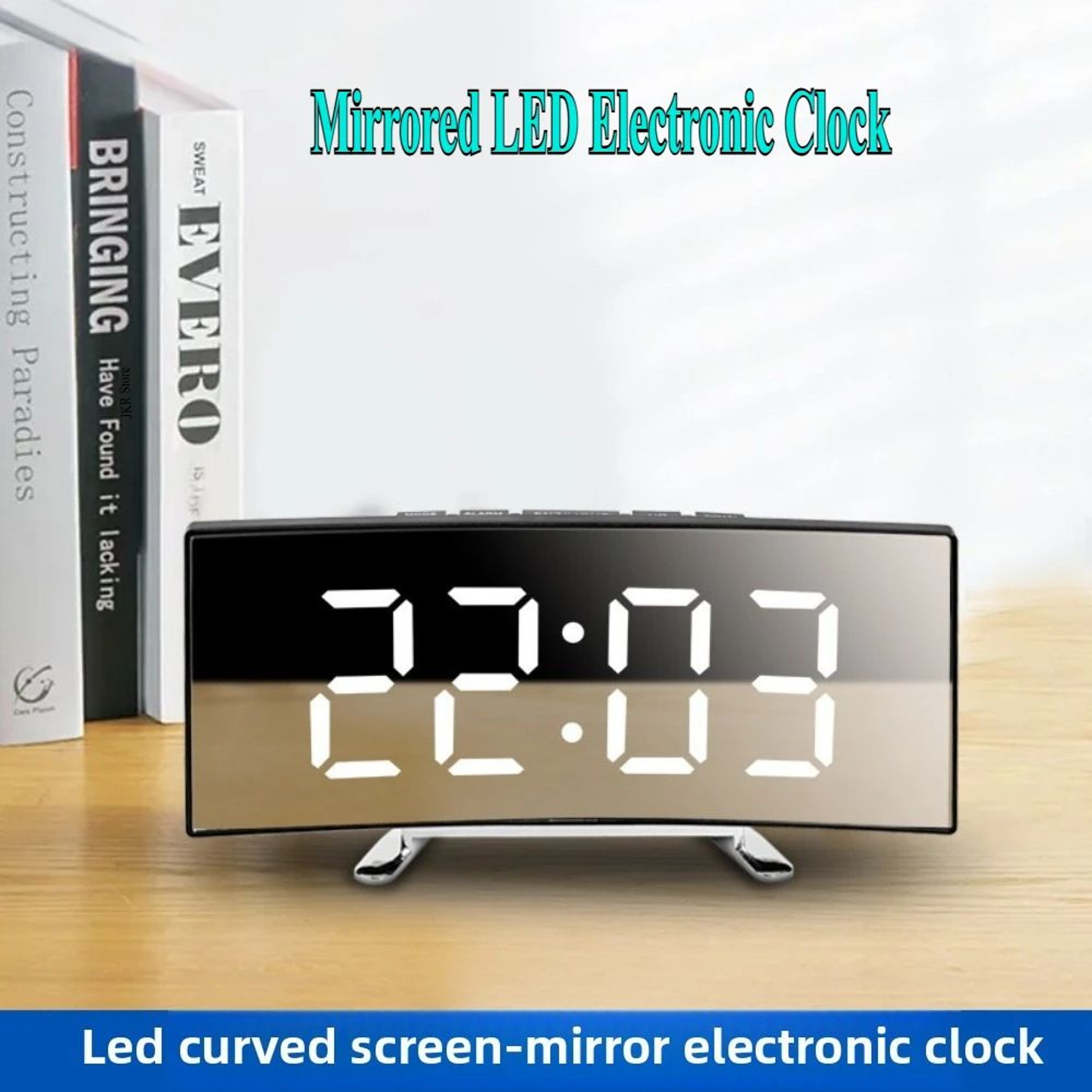 LED Digital Alarm Clock  Smart Bedside Desk Clock With Temperature Display Snooze Night Mode  USB P 0