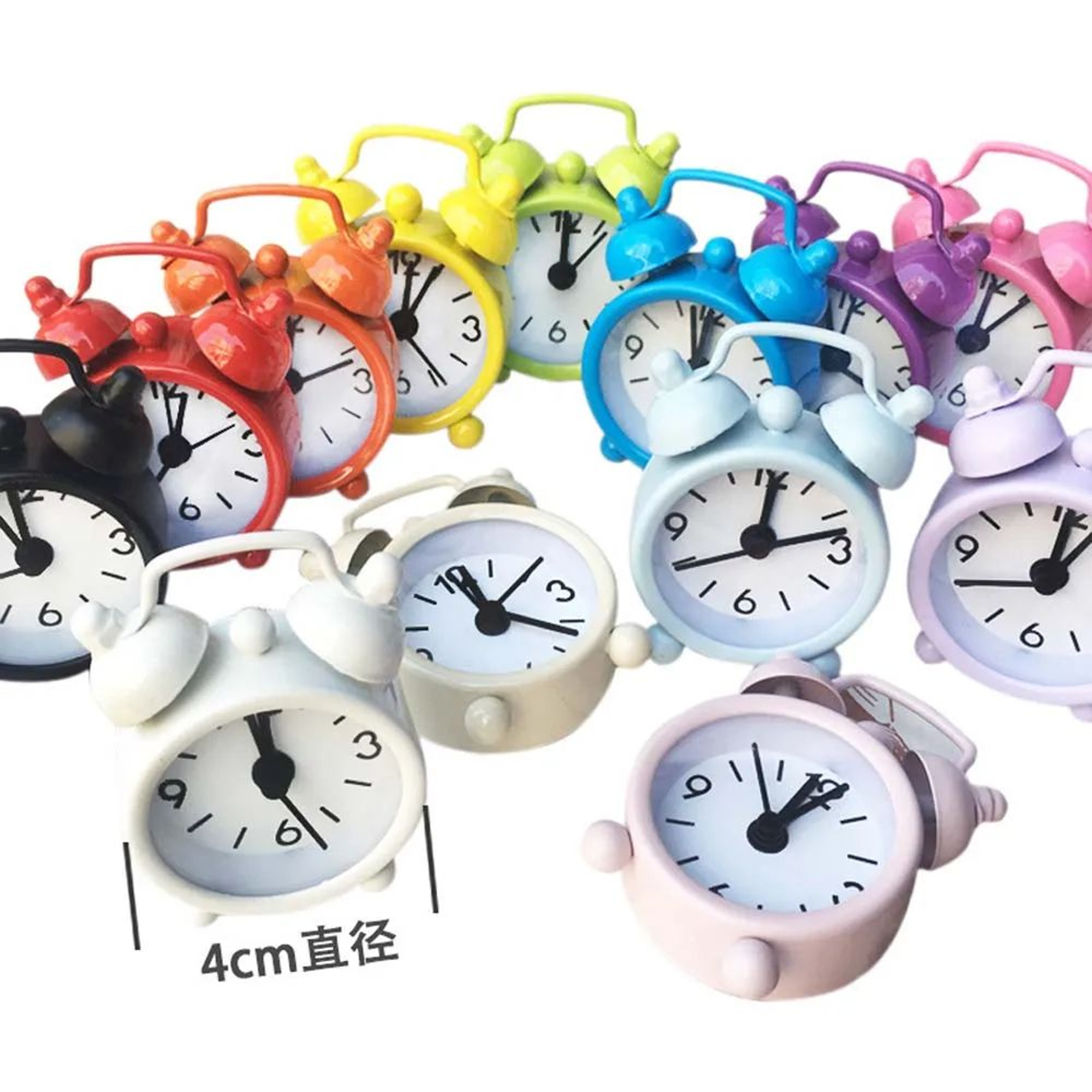 Mini Digital Alarm Clock – Retro Round Double Bell Quartz Desk Clock with Large Numbers for Home Office Travel Decor – view 1