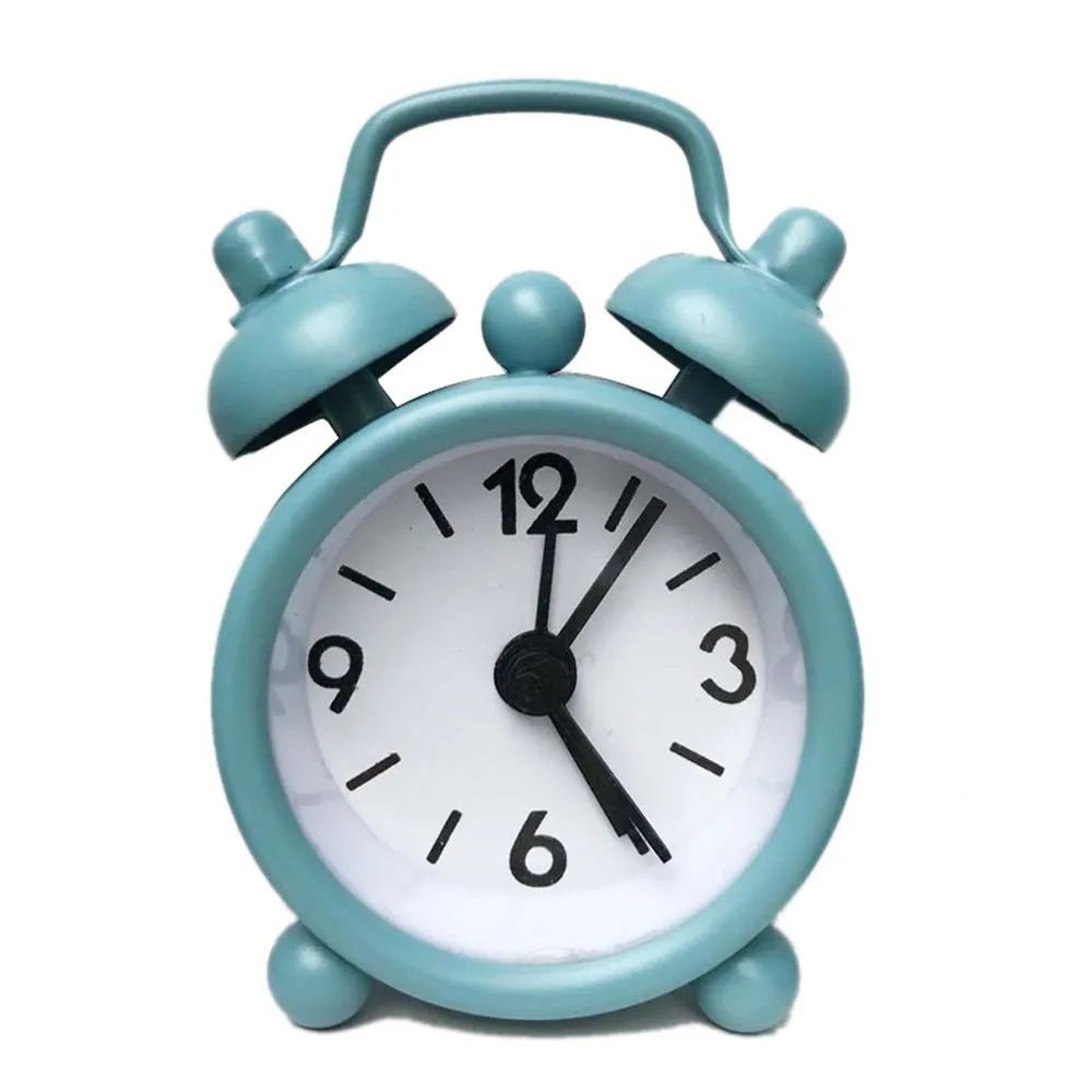 Mini Digital Alarm Clock  Retro Round Double Bell Quartz Desk Clock With Large Numbers For Home Off 3