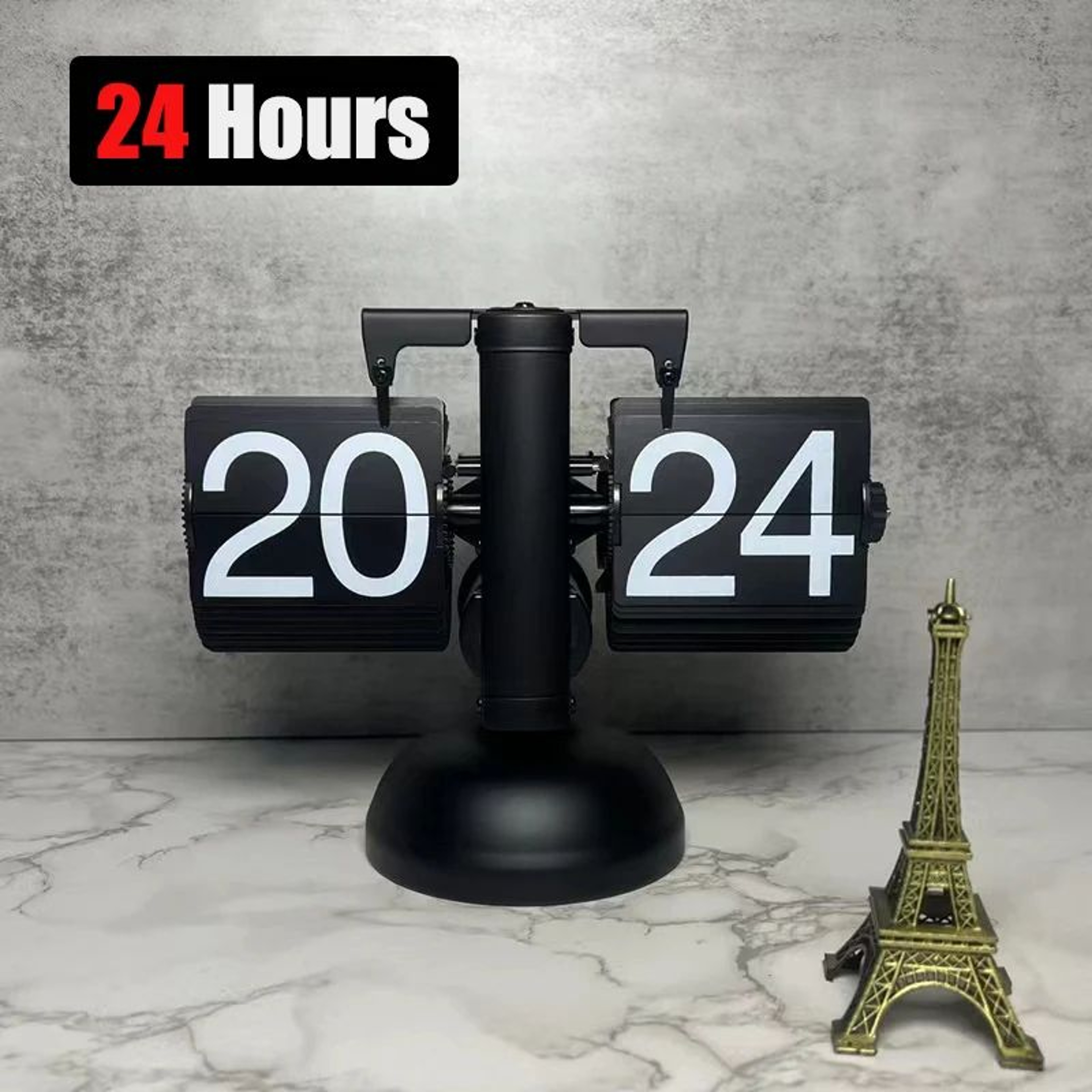 Retro Flip Page Clock  Automatic 12H 24H Mechanical Desk Clock For Home Bedroom Office Desktop Deco 0