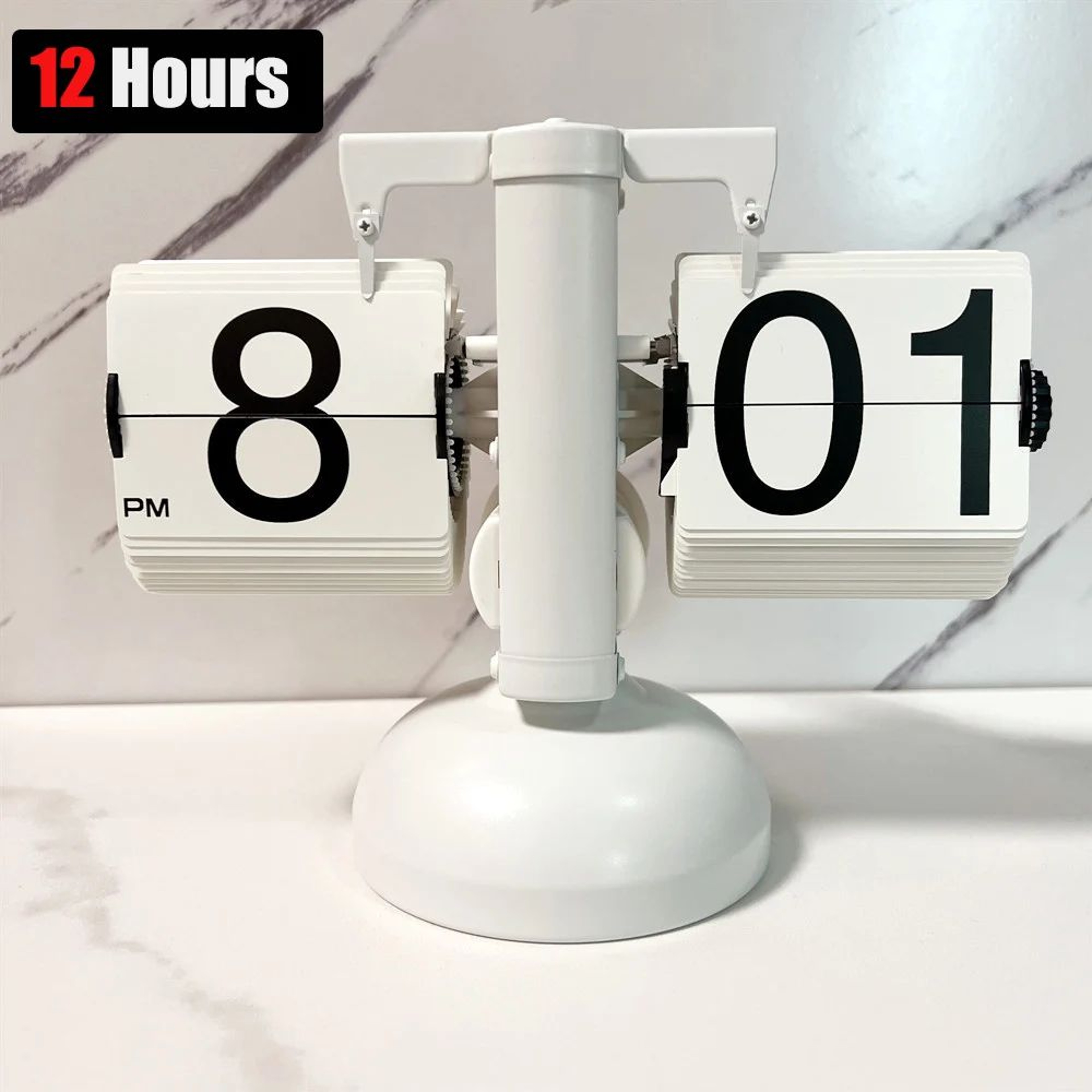 Retro Flip Page Clock  Automatic 12H 24H Mechanical Desk Clock For Home Bedroom Office Desktop Deco 5