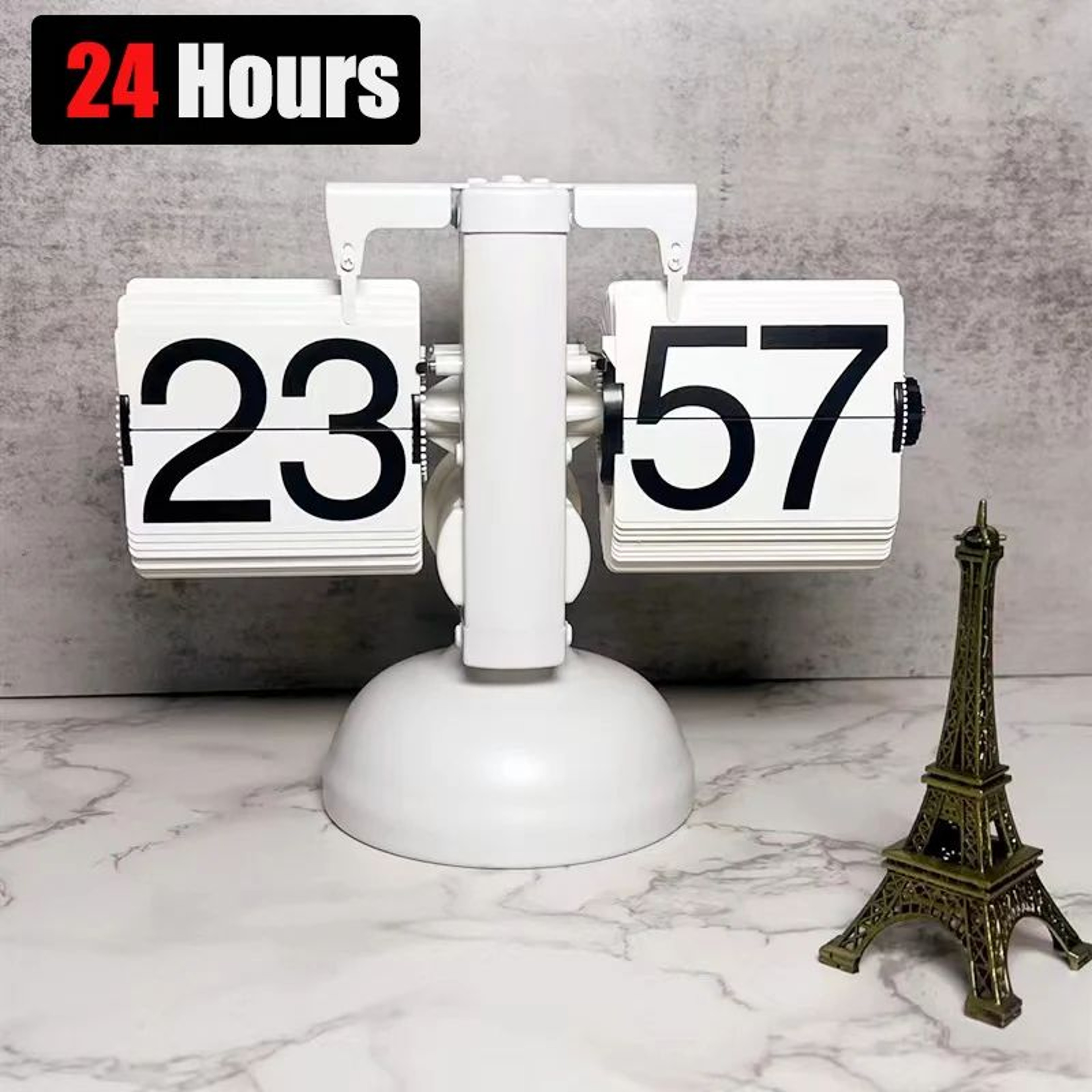 Retro Flip Page Clock  Automatic 12H 24H Mechanical Desk Clock For Home Bedroom Office Desktop Deco 9