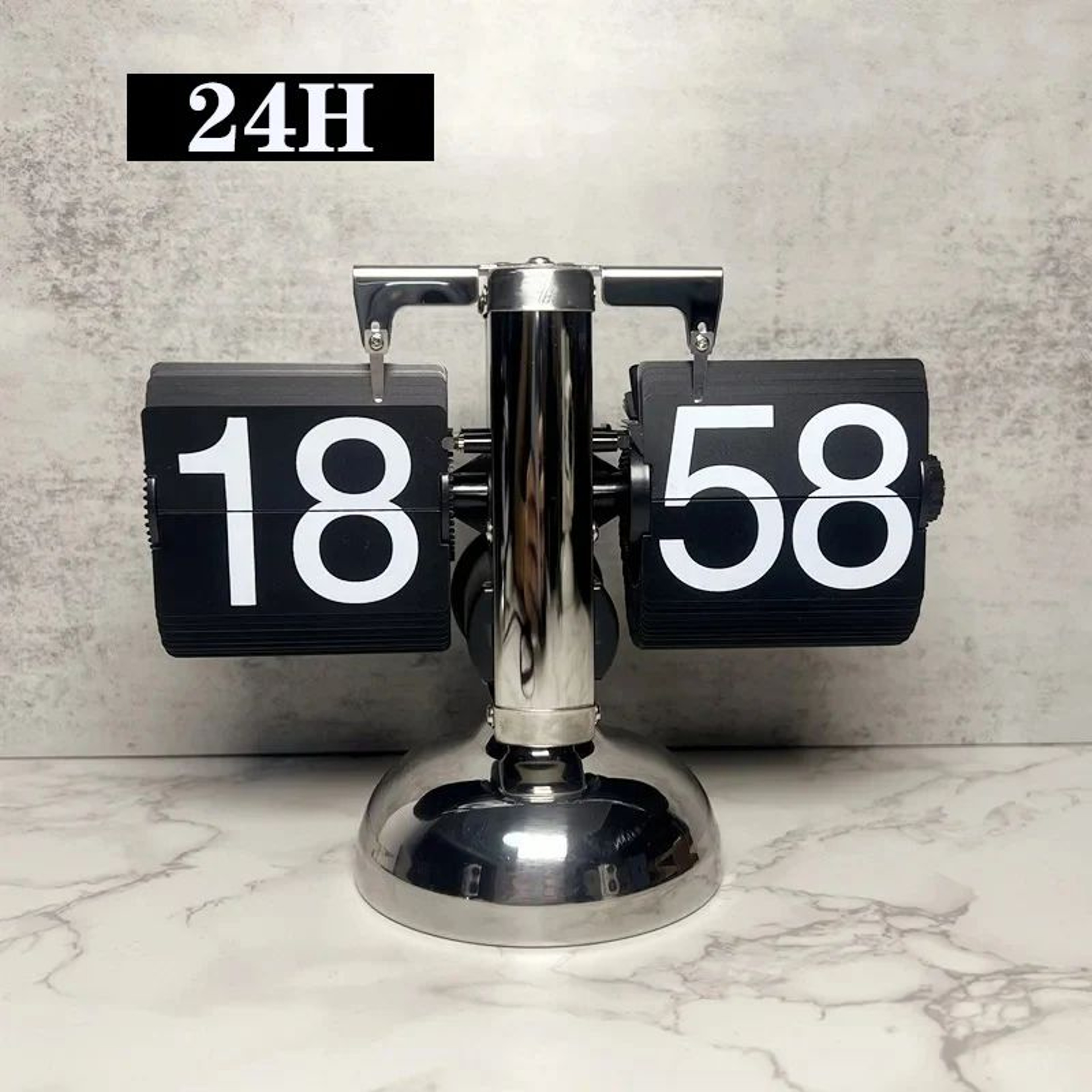 Retro Flip Page Clock  Automatic 12H 24H Mechanical Desk Clock For Home Bedroom Office Desktop Deco 10