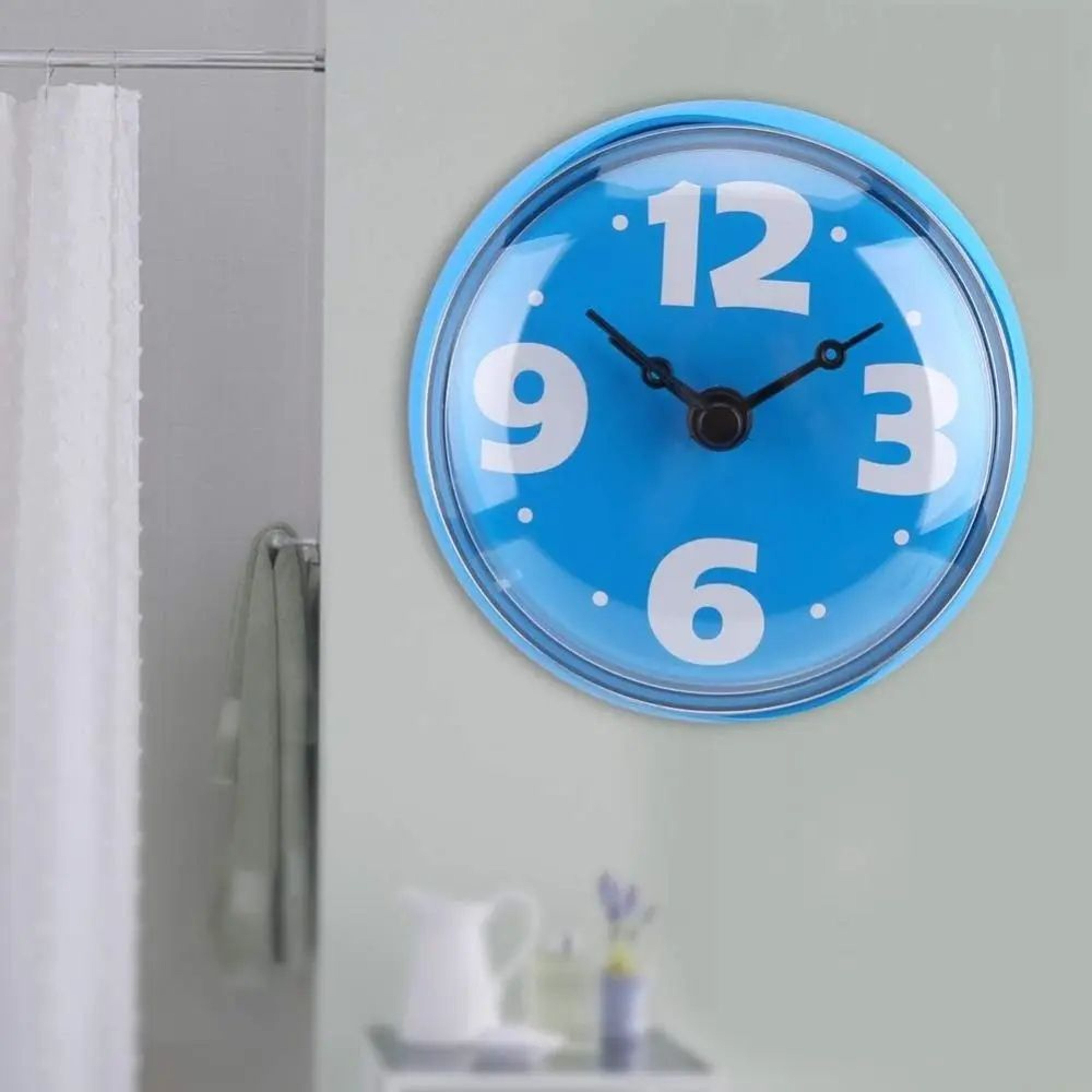 Waterproof Shower Clock  Compact Suction Cup Wall Clock For Bathroom Kitchen Mirror  Tile Timekeepi 0