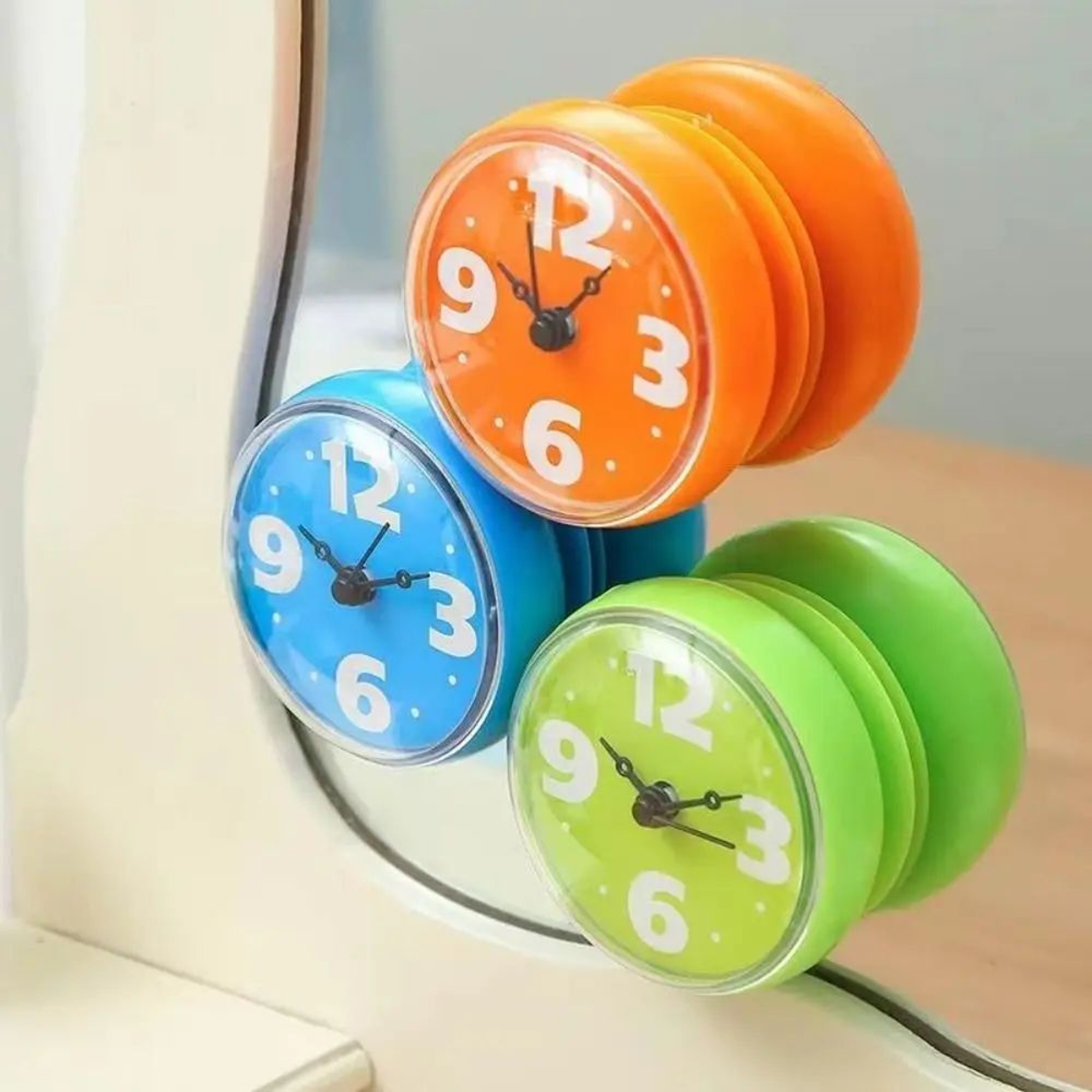 Waterproof Shower Clock  Compact Suction Cup Wall Clock For Bathroom Kitchen Mirror  Tile Timekeepi 1