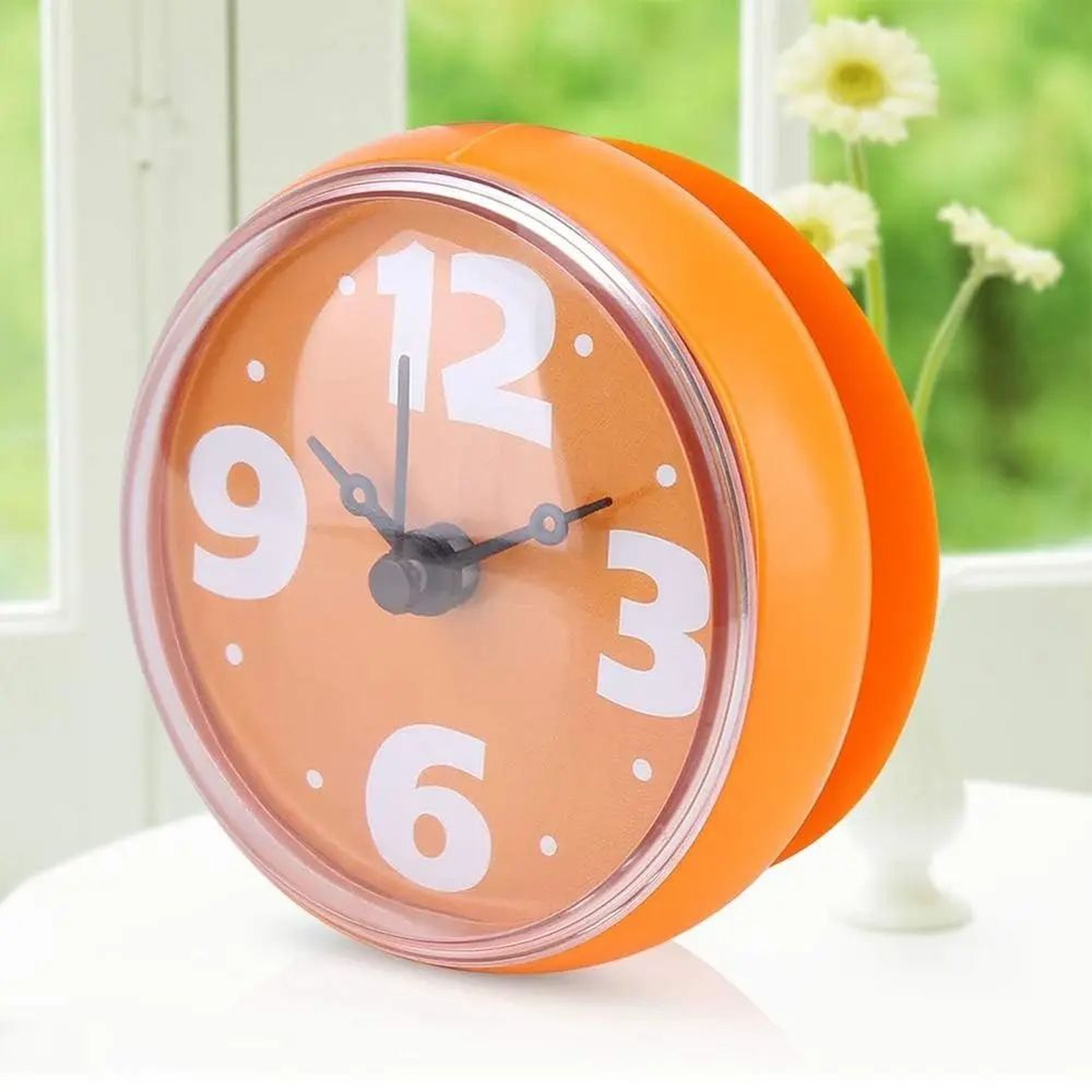 Waterproof Shower Clock  Compact Suction Cup Wall Clock For Bathroom Kitchen Mirror  Tile Timekeepi 3