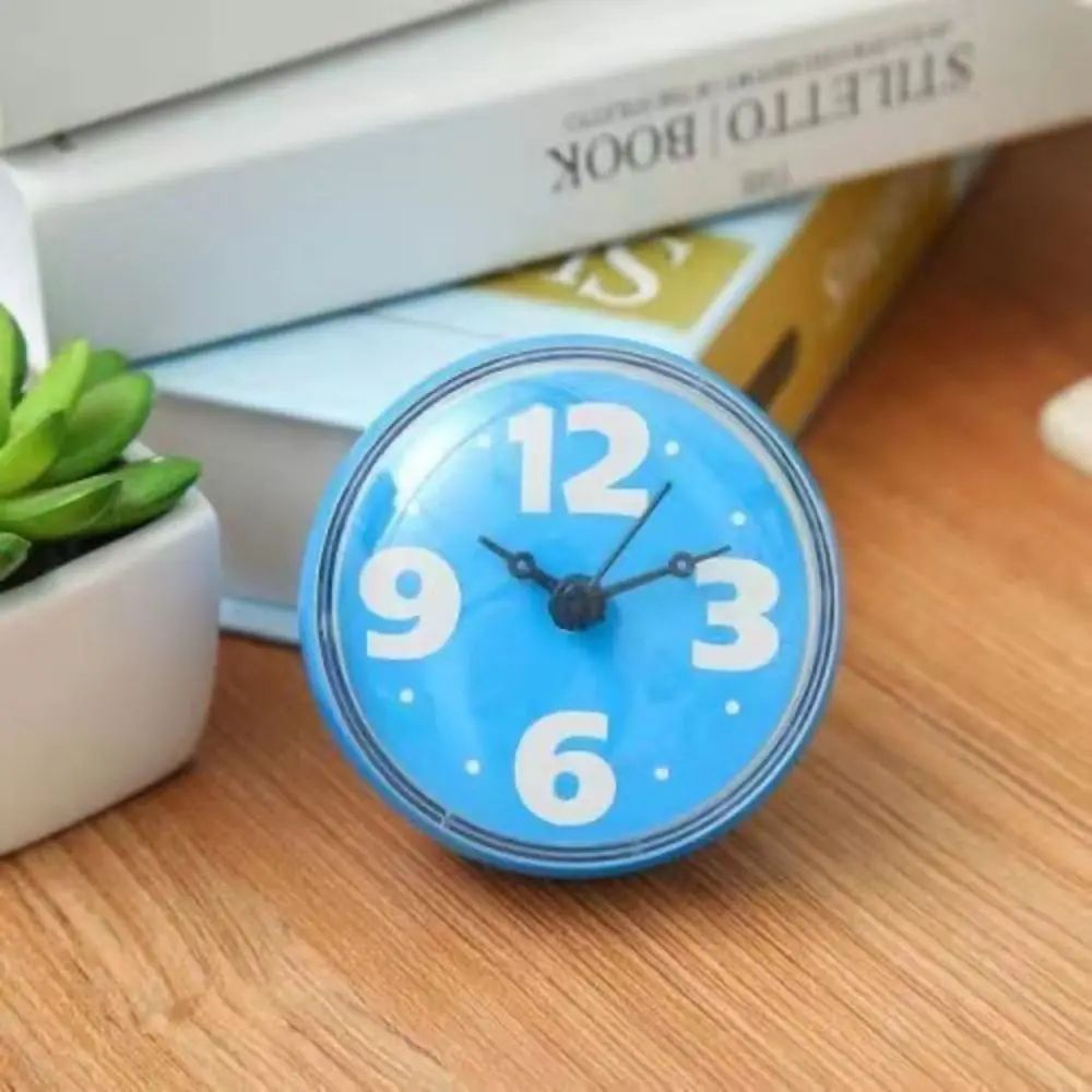 Waterproof Shower Clock  Compact Suction Cup Wall Clock For Bathroom Kitchen Mirror  Tile Timekeepi 9