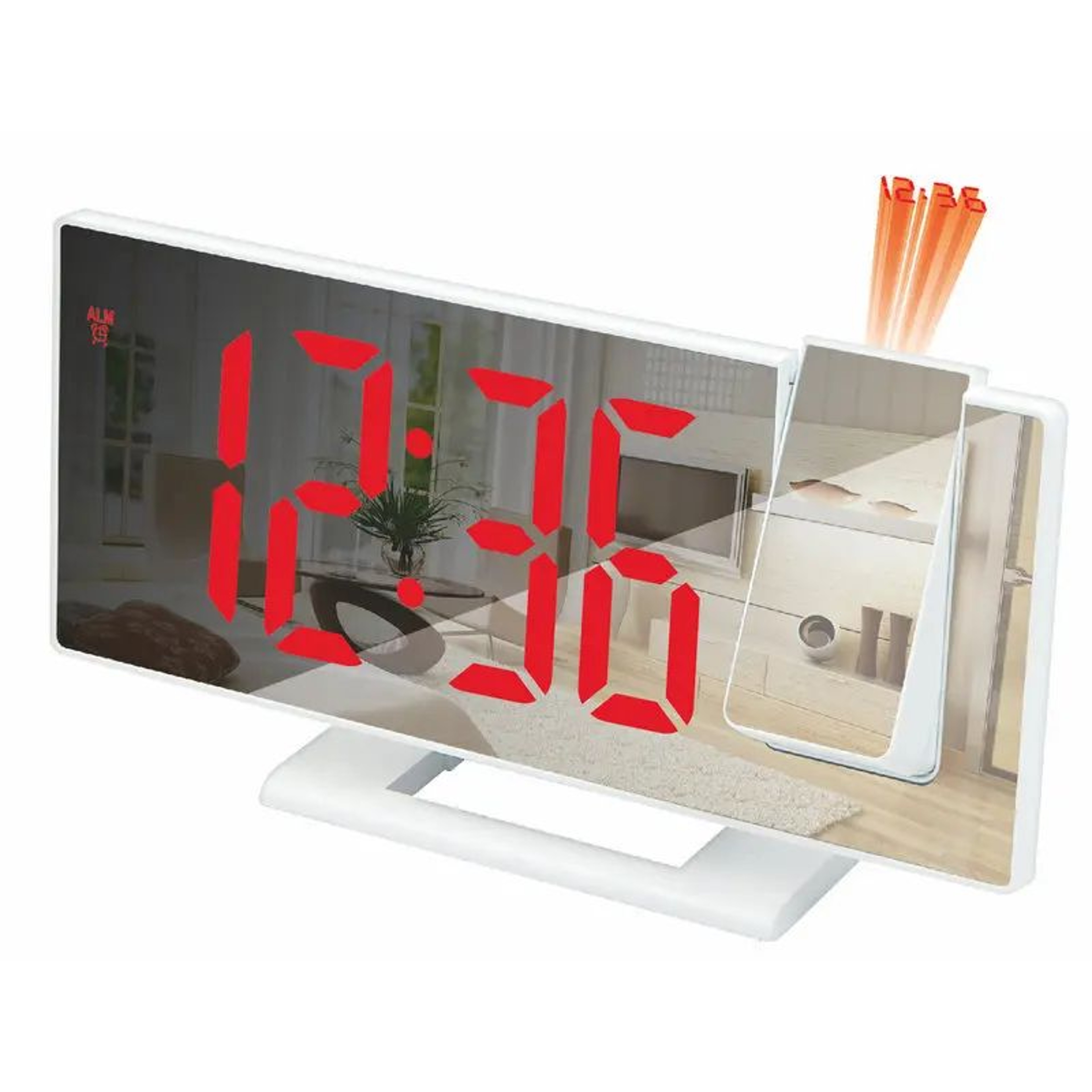 Large Number Mirror Projection Alarm Clock  Intelligent LED Digital Display For Bedroom Desk With T 9