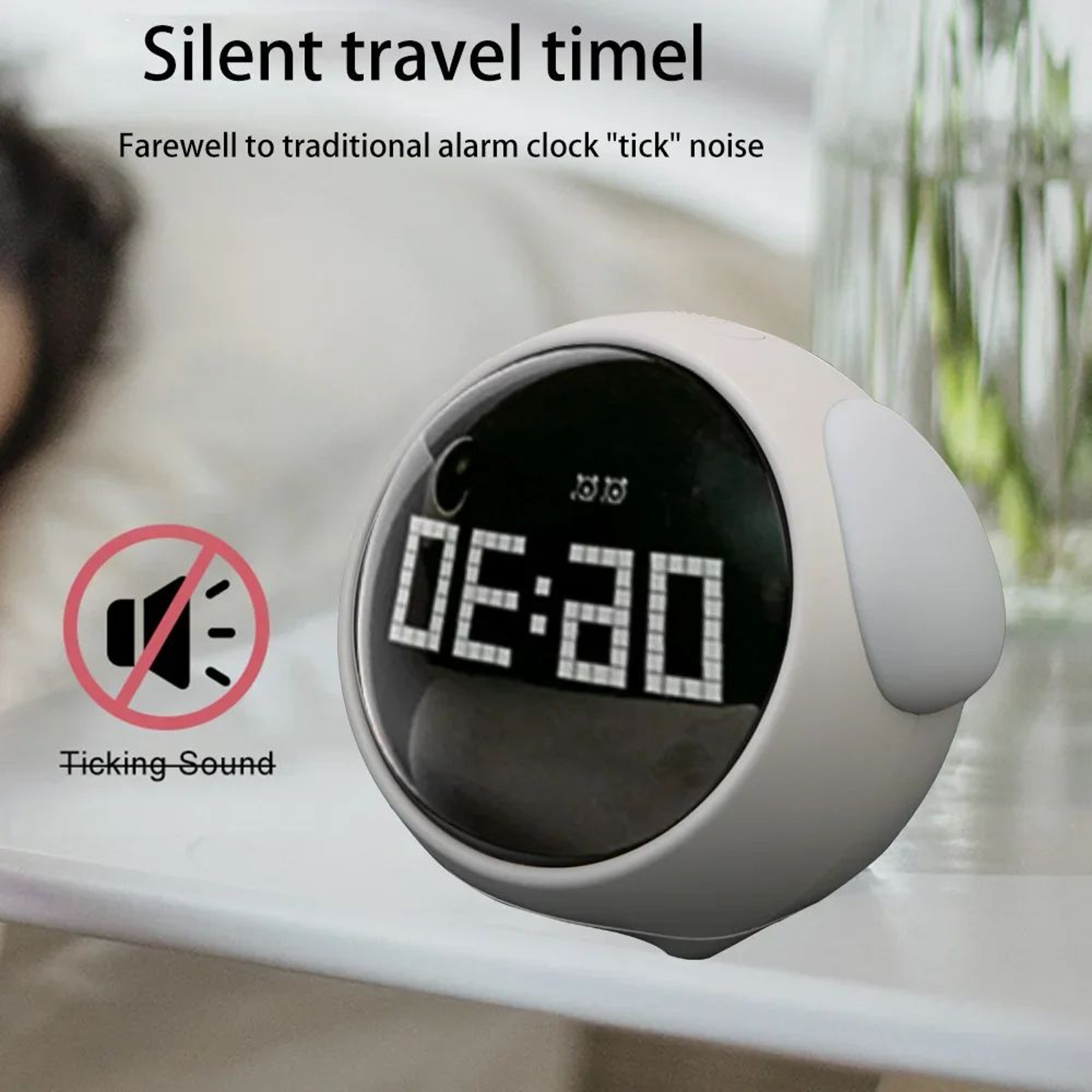 Kids Digital Emotion Alarm Clock  Cute LED Cartoon Desktop Clock With Snooze Temperature Display  N 4