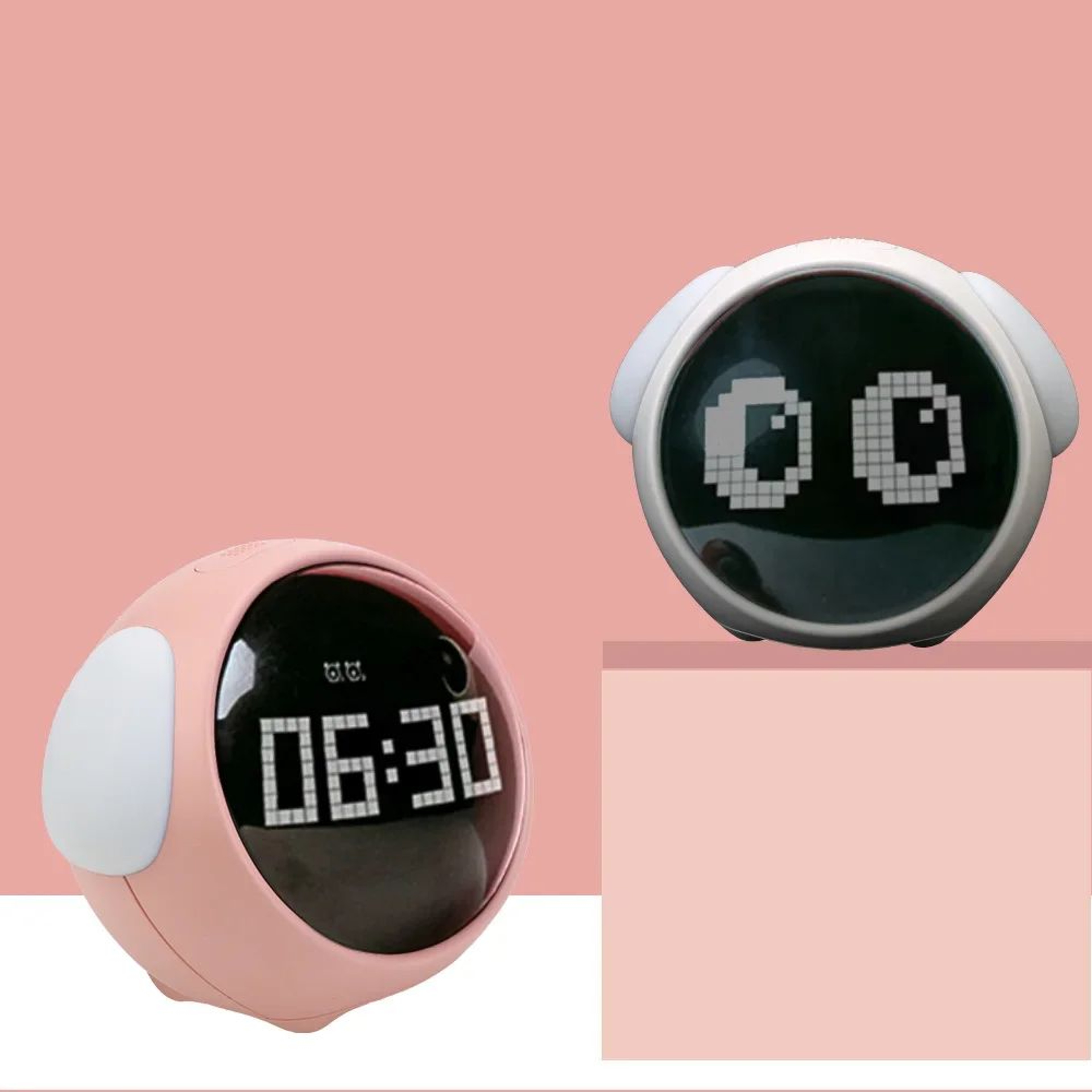 Kids Digital Emotion Alarm Clock  Cute LED Cartoon Desktop Clock With Snooze Temperature Display  N 1