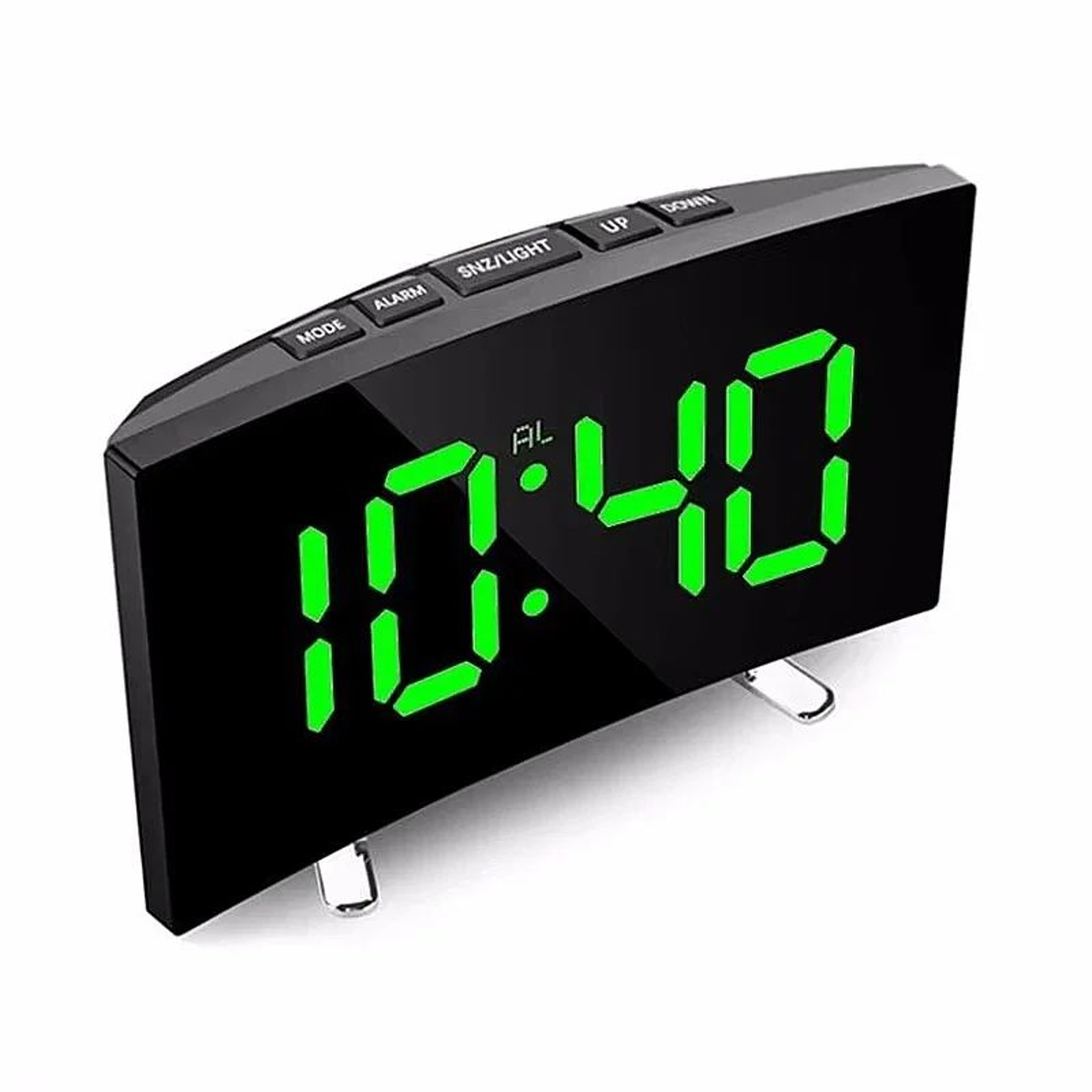 Mirror Digital Alarm Clock  LED Table Clock With Temperature Date Snooze Night Mode USB Power  1224 0