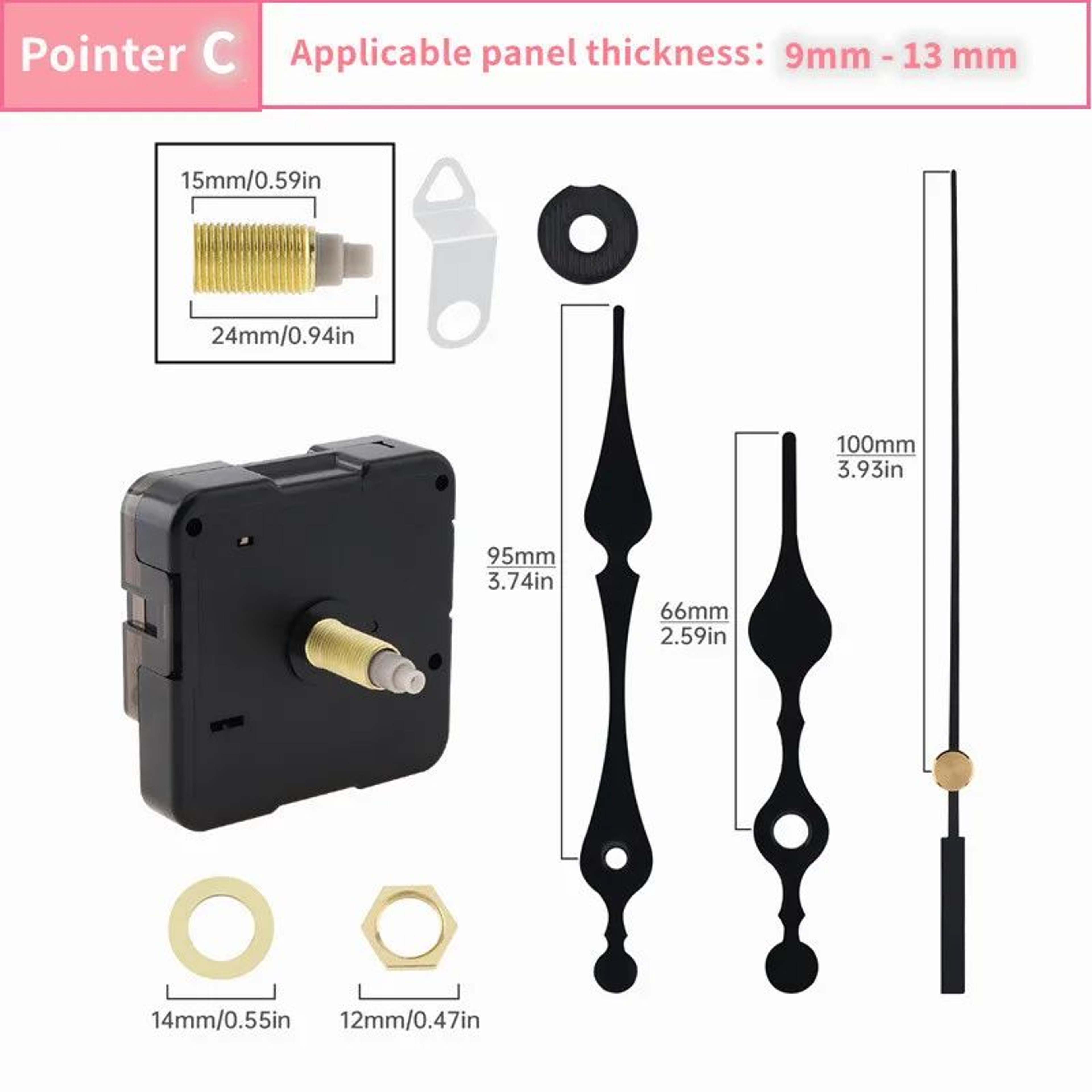 Silent Quartz Wall Clock Mechanism  Accurate Sweep Movement With Hands For DIY Clock Repair Replace 13
