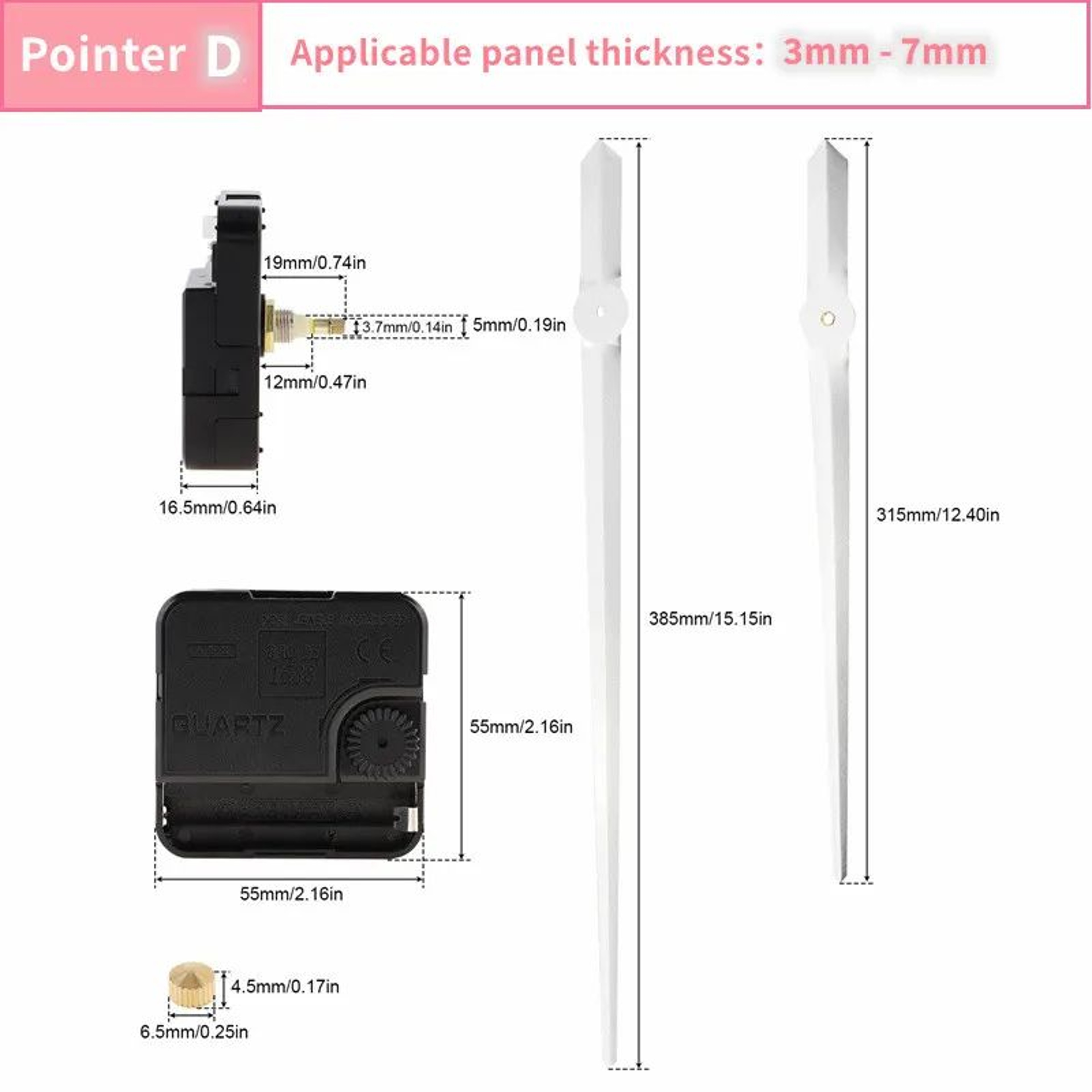 Silent Quartz Wall Clock Mechanism  Accurate Sweep Movement With Hands For DIY Clock Repair Replace 14