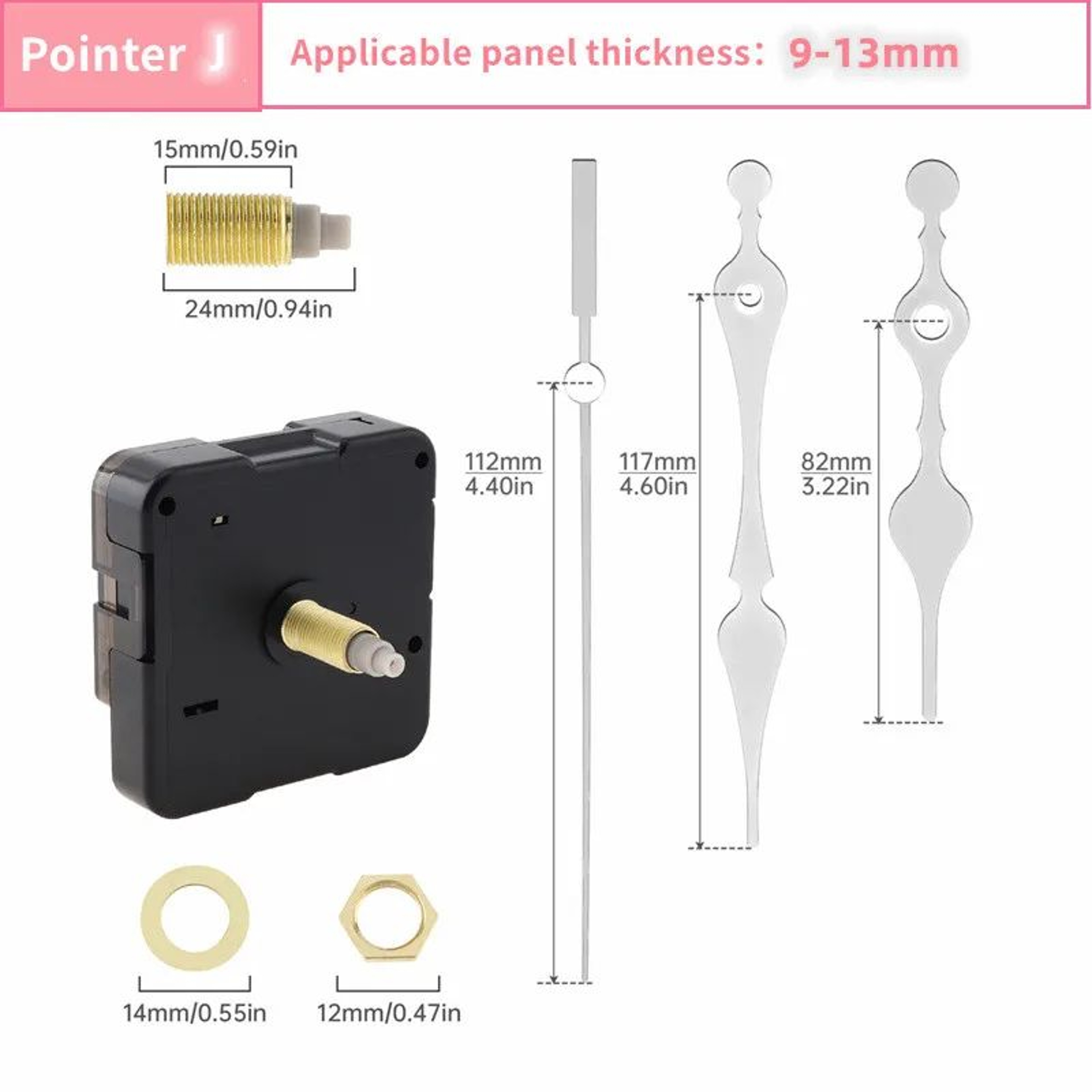 Silent Quartz Wall Clock Mechanism  Accurate Sweep Movement With Hands For DIY Clock Repair Replace 20