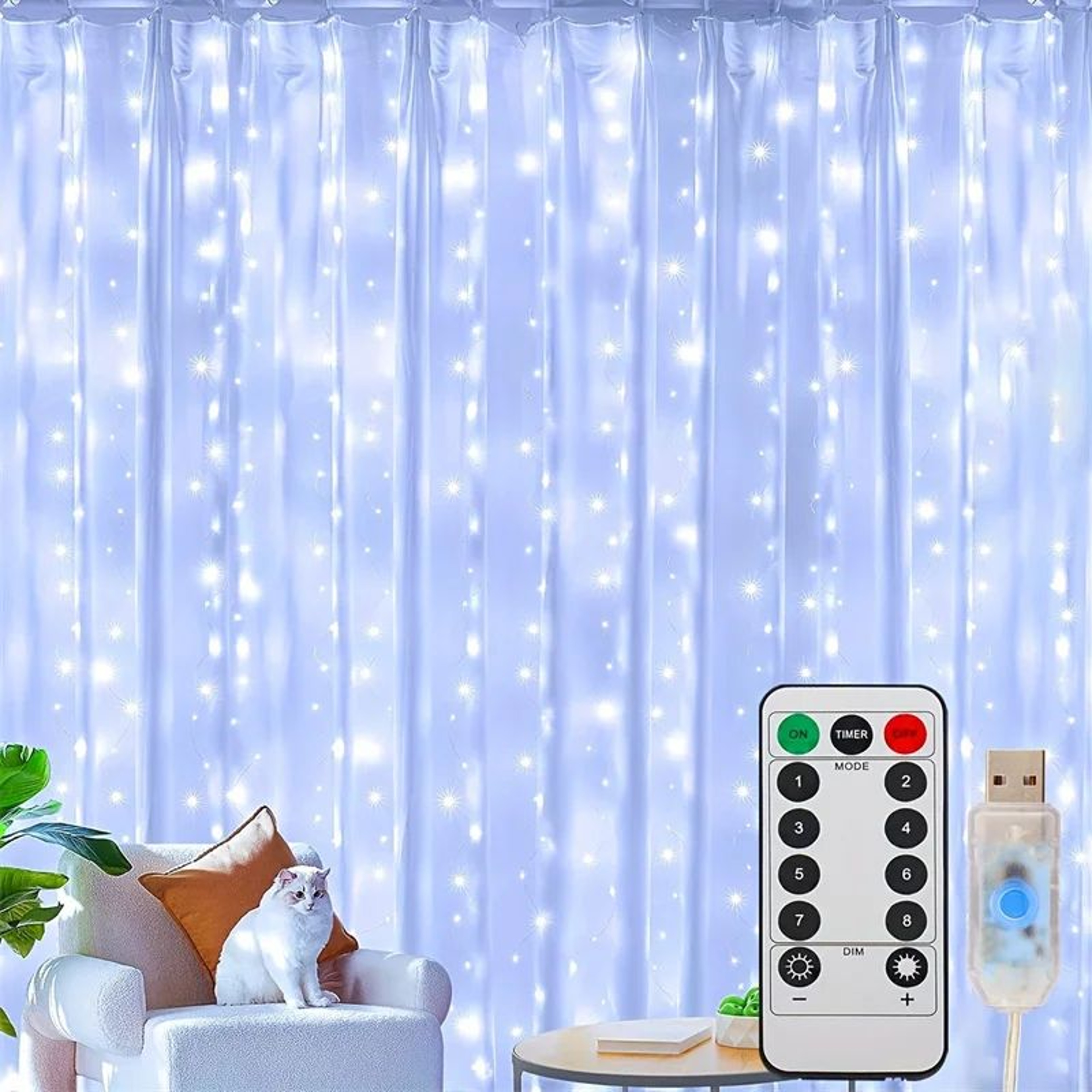 USB LED Curtain String Lights  8 Mode 5V Holiday Fairy Lights For Christmas Wedding Birthday Party  8