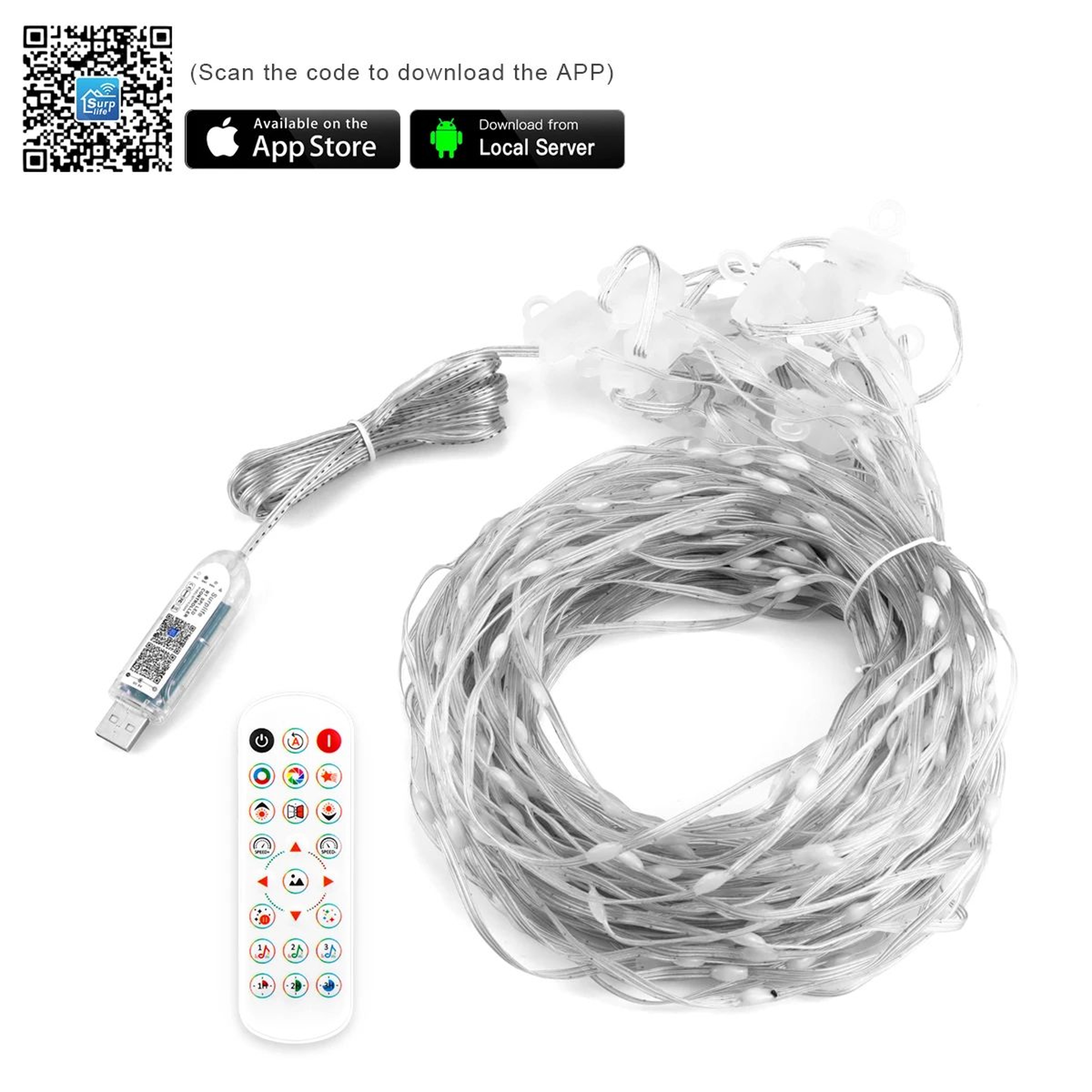 RGB LED Curtain Lights  USB Powered 656 X 656 Ft  984 X 984 Ft IR Remote Fairy Lights For Window Pa 1