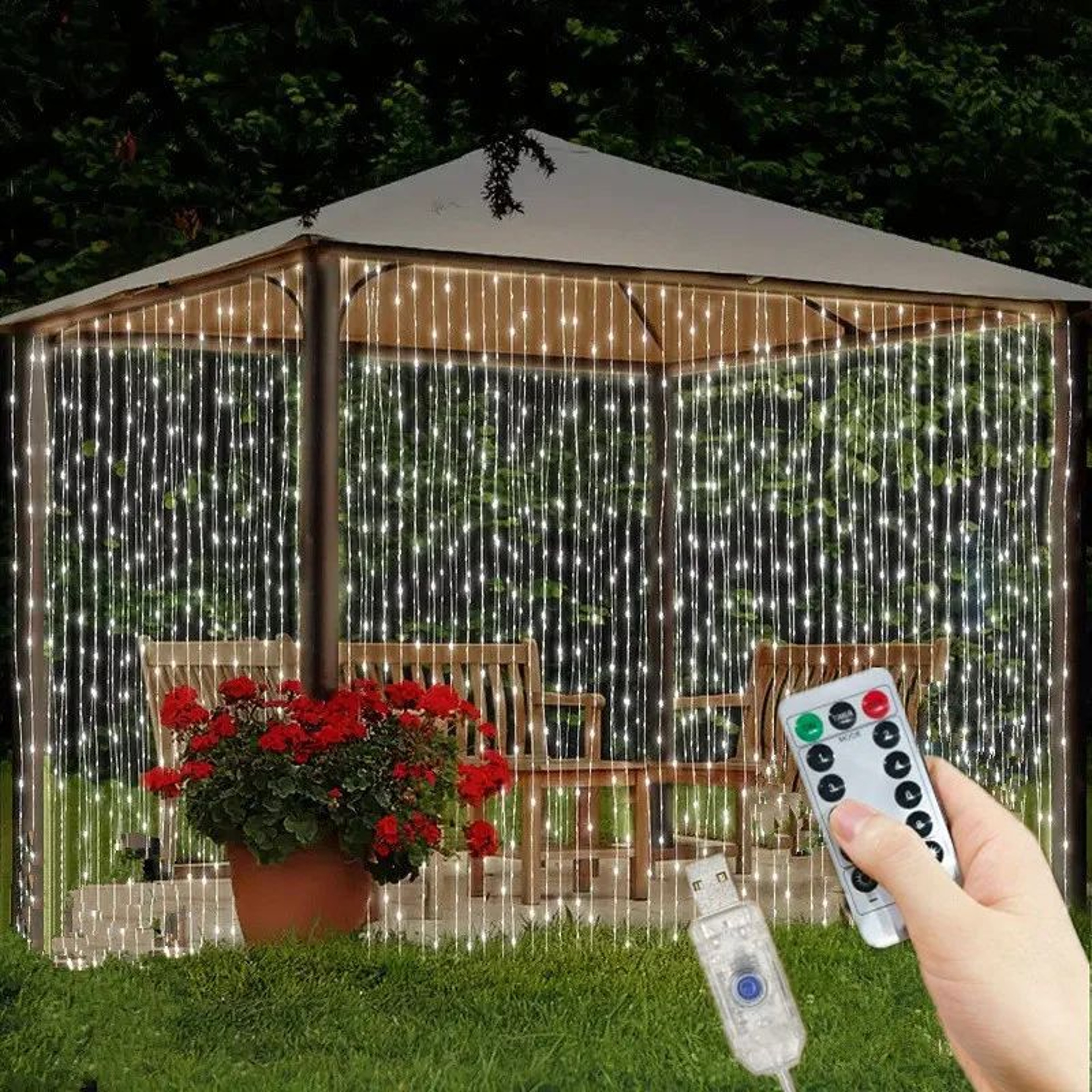 USB LED Curtain Lights  8 Mode Remote Fairy String Lights For Bedroom Wedding Christmas Party  Holi 8