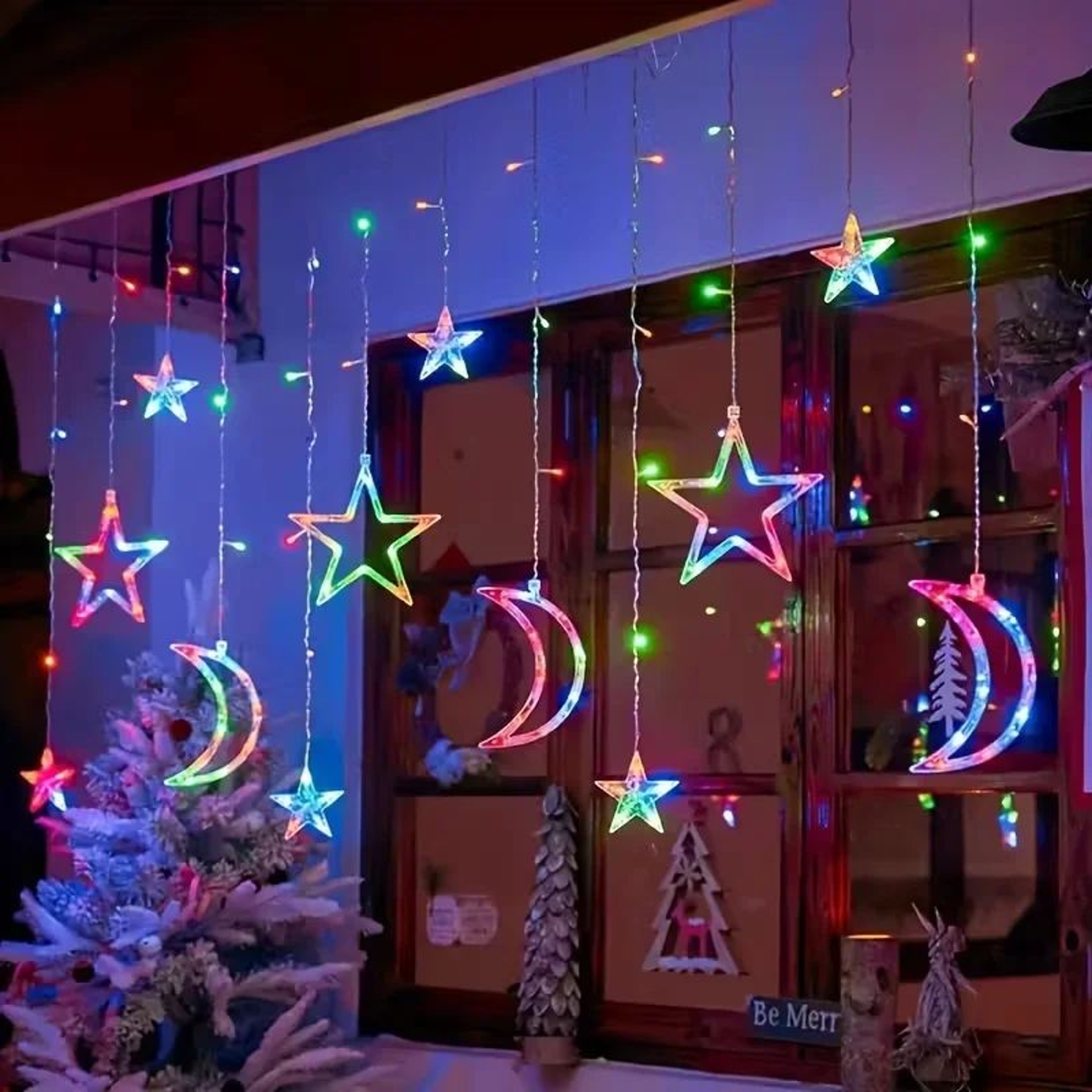 LED Star Moon String Lights  115 Ft Battery Powered Warm Or Multicolor Fairy Garland For Christmas  3
