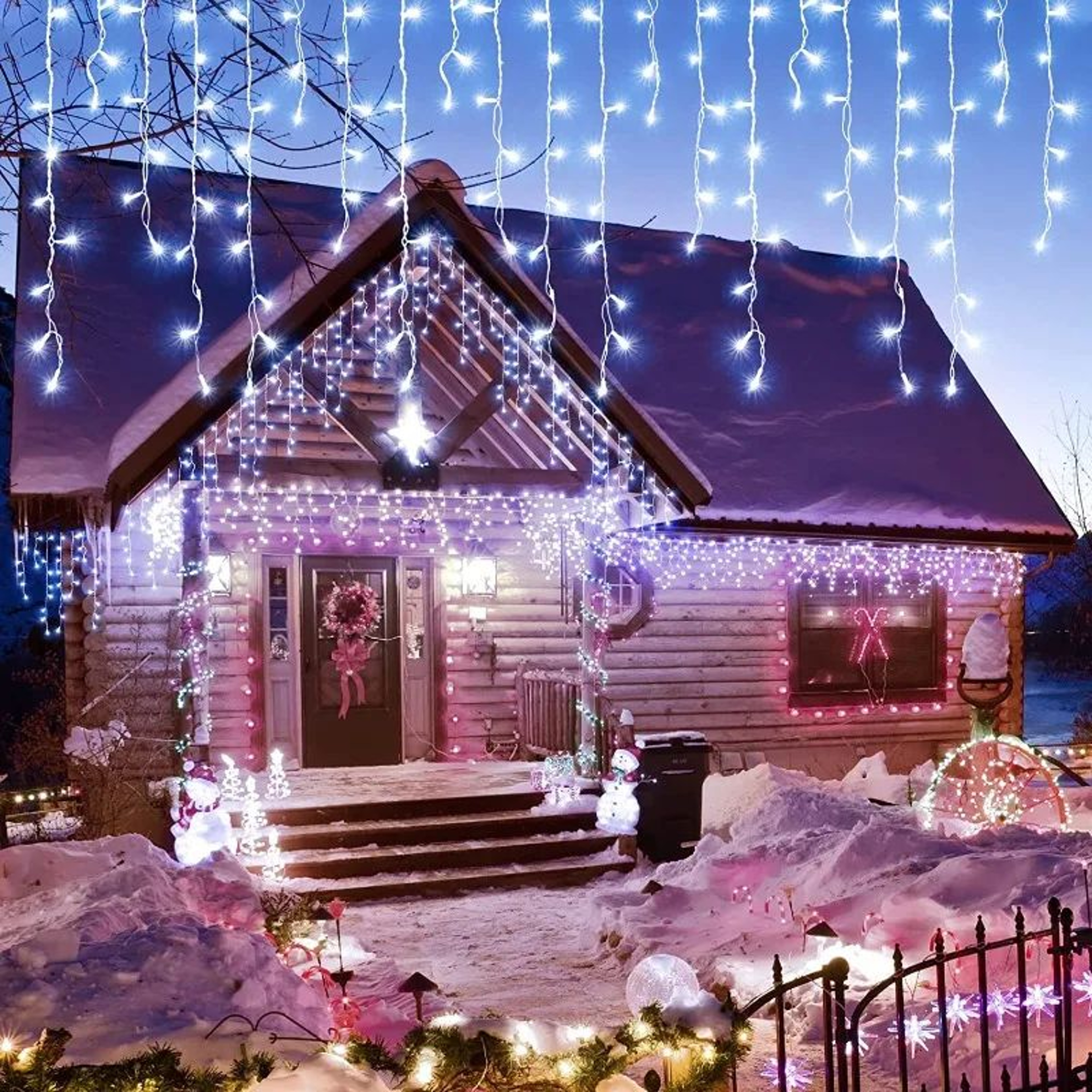 LED Icicle Curtain Christmas Lights  Waterproof Outdoor Hanging Lights For Home Garden Window Party 1