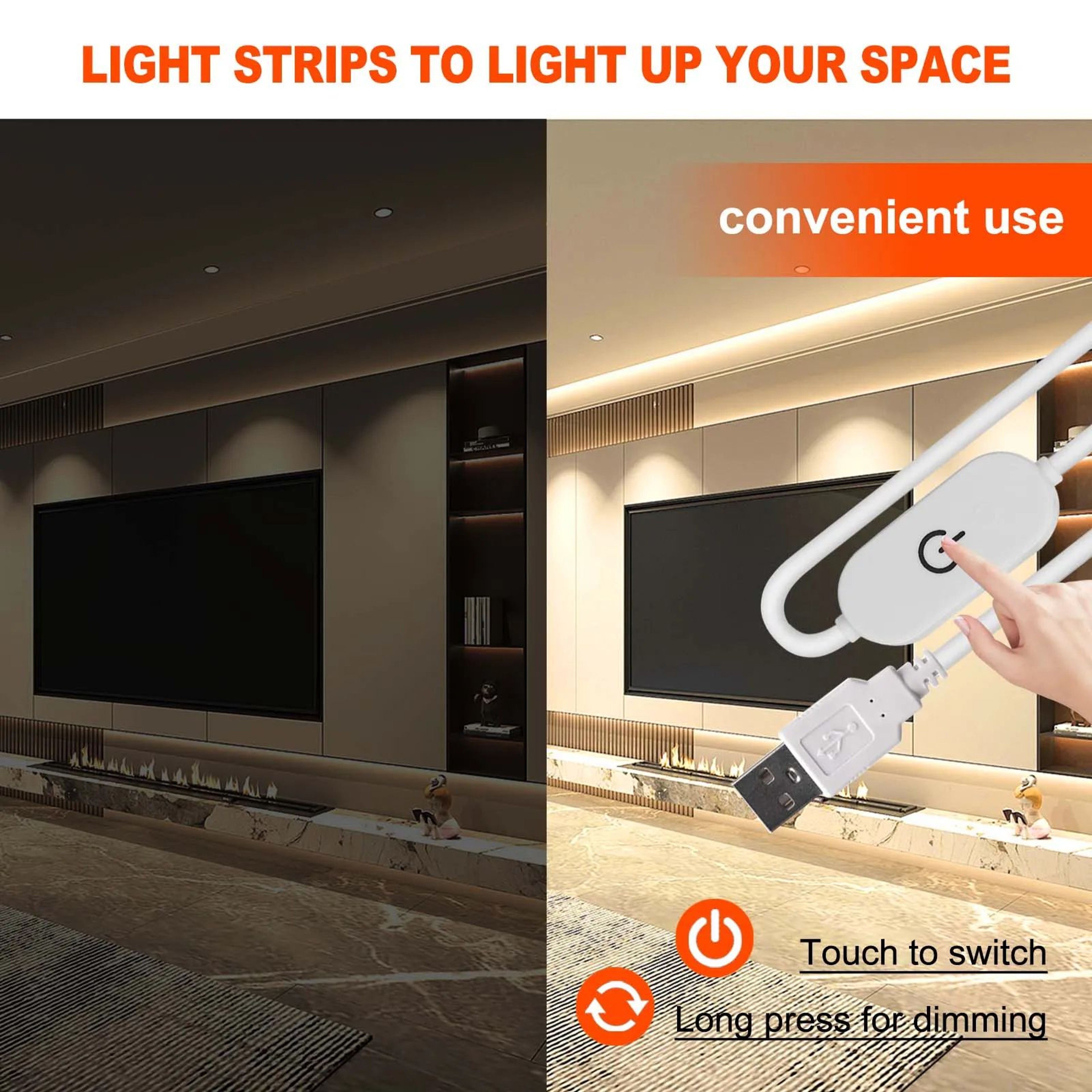 USB LED Strip Lights  328ft  984ft  1640ft Dimmable 2835 SMD Tape For Cabinets Bedrooms TVs  Decor 2