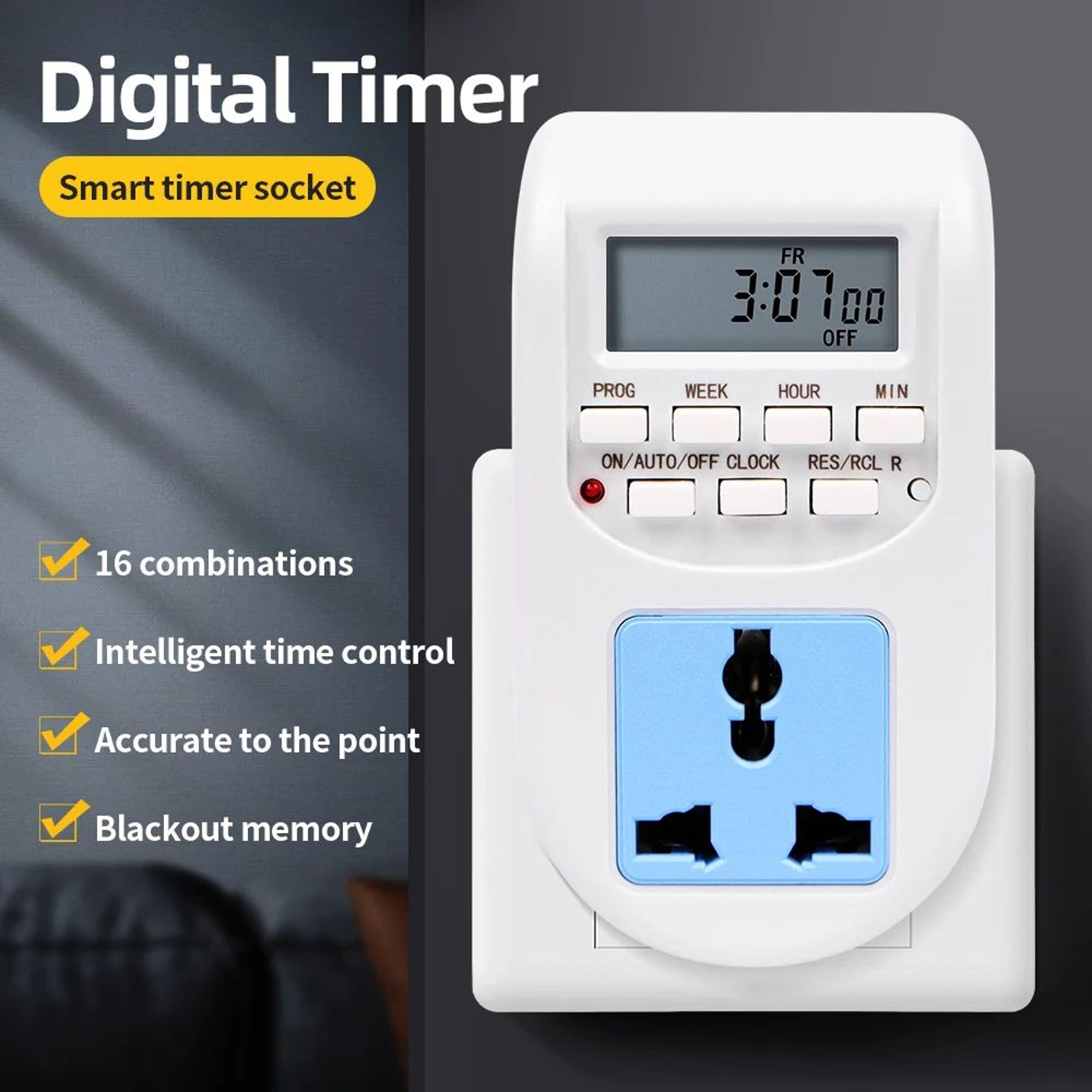 Smart Digital Weekly Timer  Programmable EU Plug Outlet Time Switch For Kitchen Lighting  Household 0