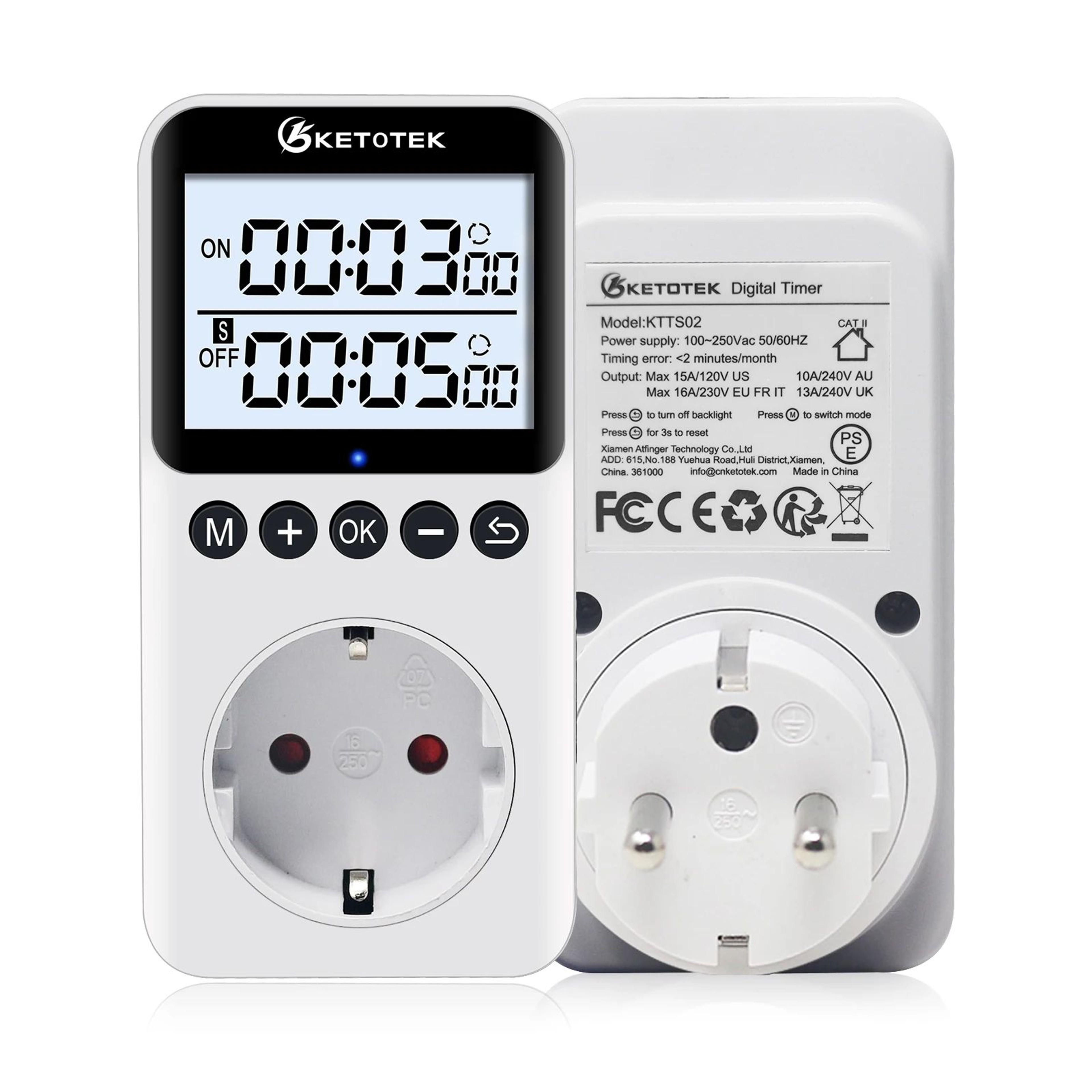 Digital Timer Outlet Socket  Programmable Countdown Plug Switch With 3 Timing Modes For Appliances  1