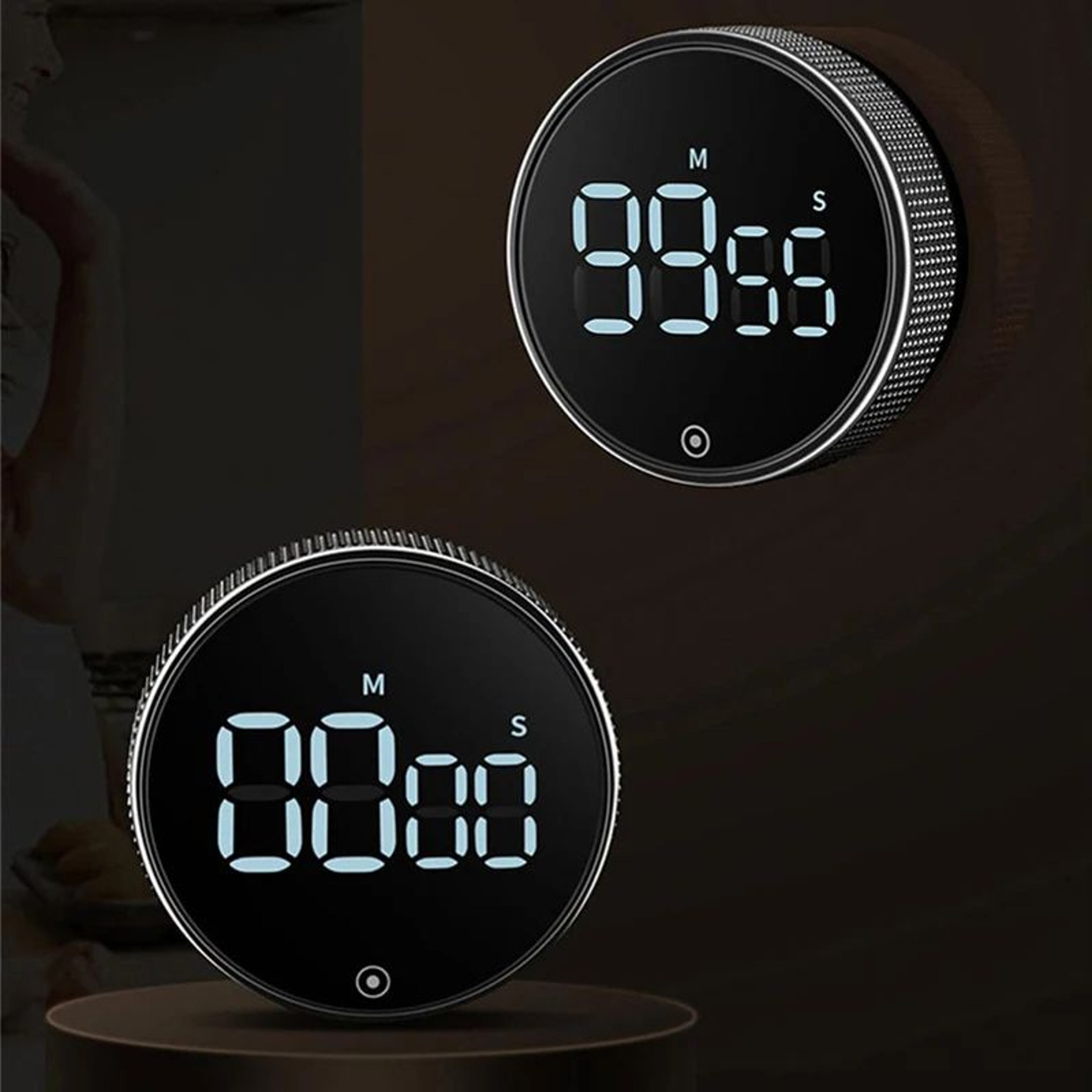 Smart Magnetic Digital Kitchen Timer  Rotary LED Countdown Alarm Clock For Cooking Study Fitness  M 1