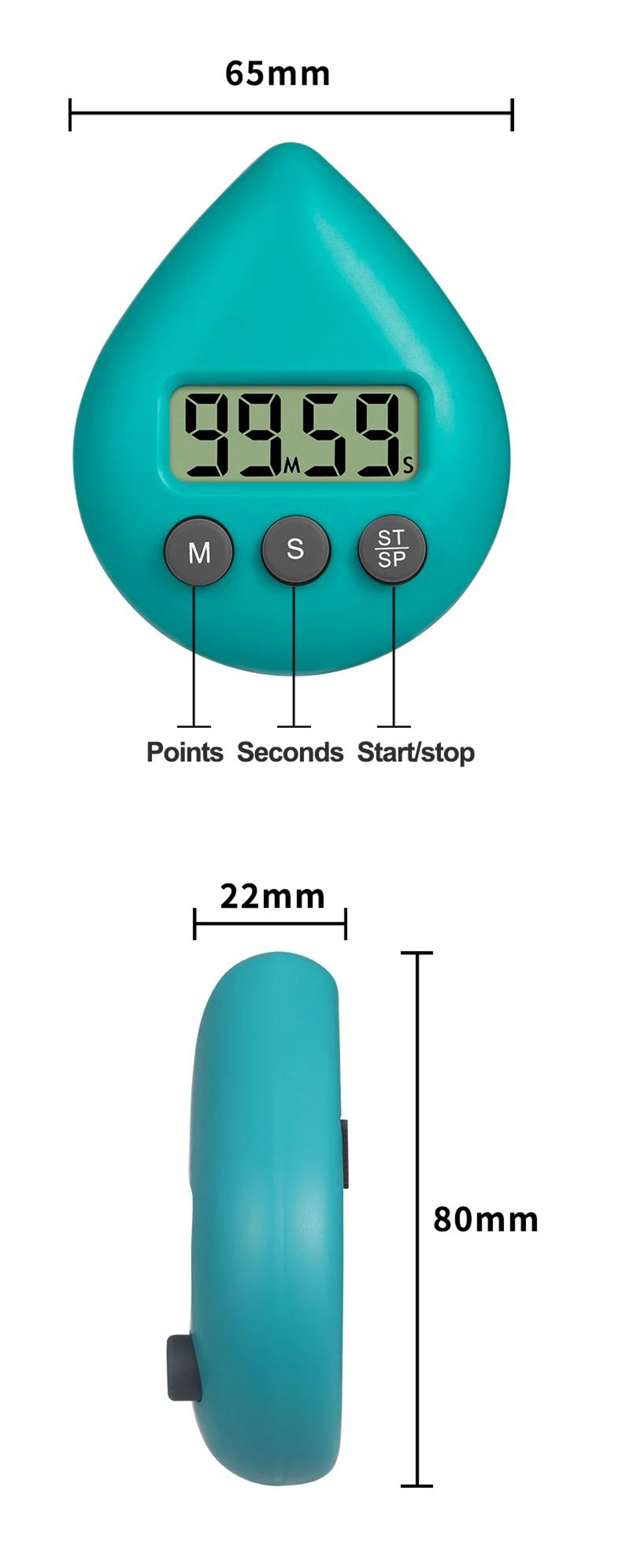 Digital Kitchen Timer  99Min Countdown Cooking Alarm With Magnetic Back For Games Meetings  Study 5