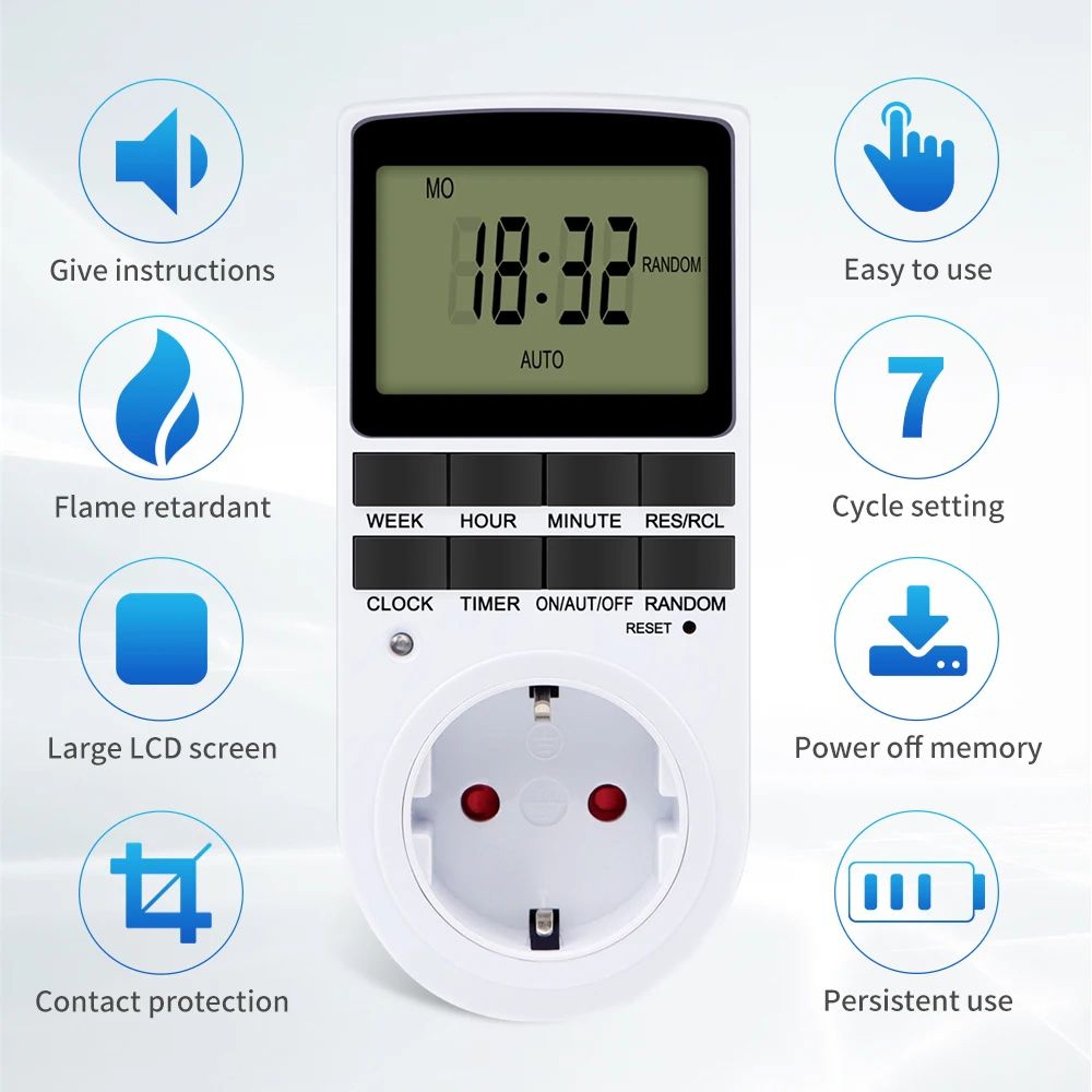 24 Hour Programmable Digital Timer Switch  10 Program Automatic Plug In Outlet Socket With Weekly S 1