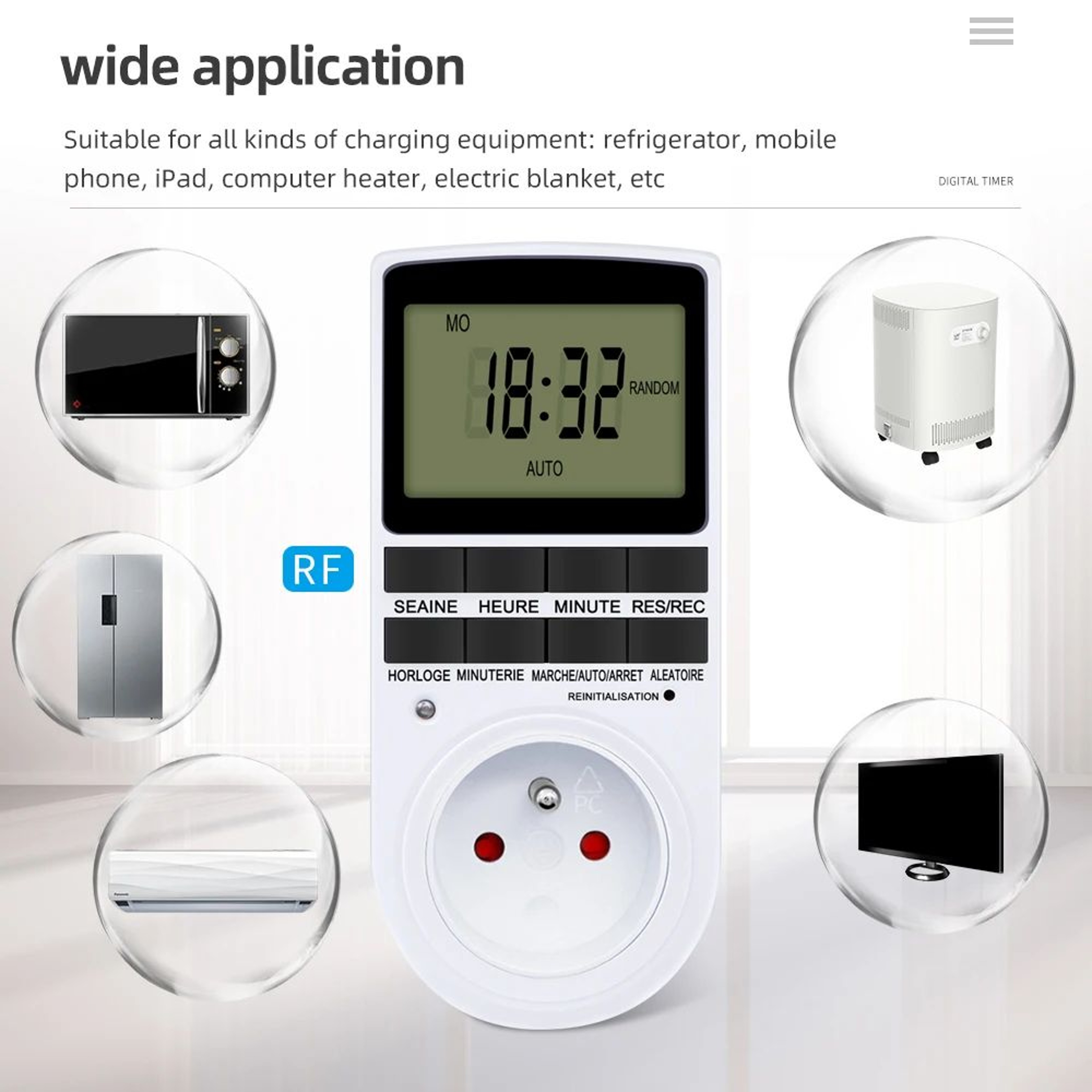 24 Hour Programmable Digital Timer Switch  10 Program Automatic Plug In Outlet Socket With Weekly S 2