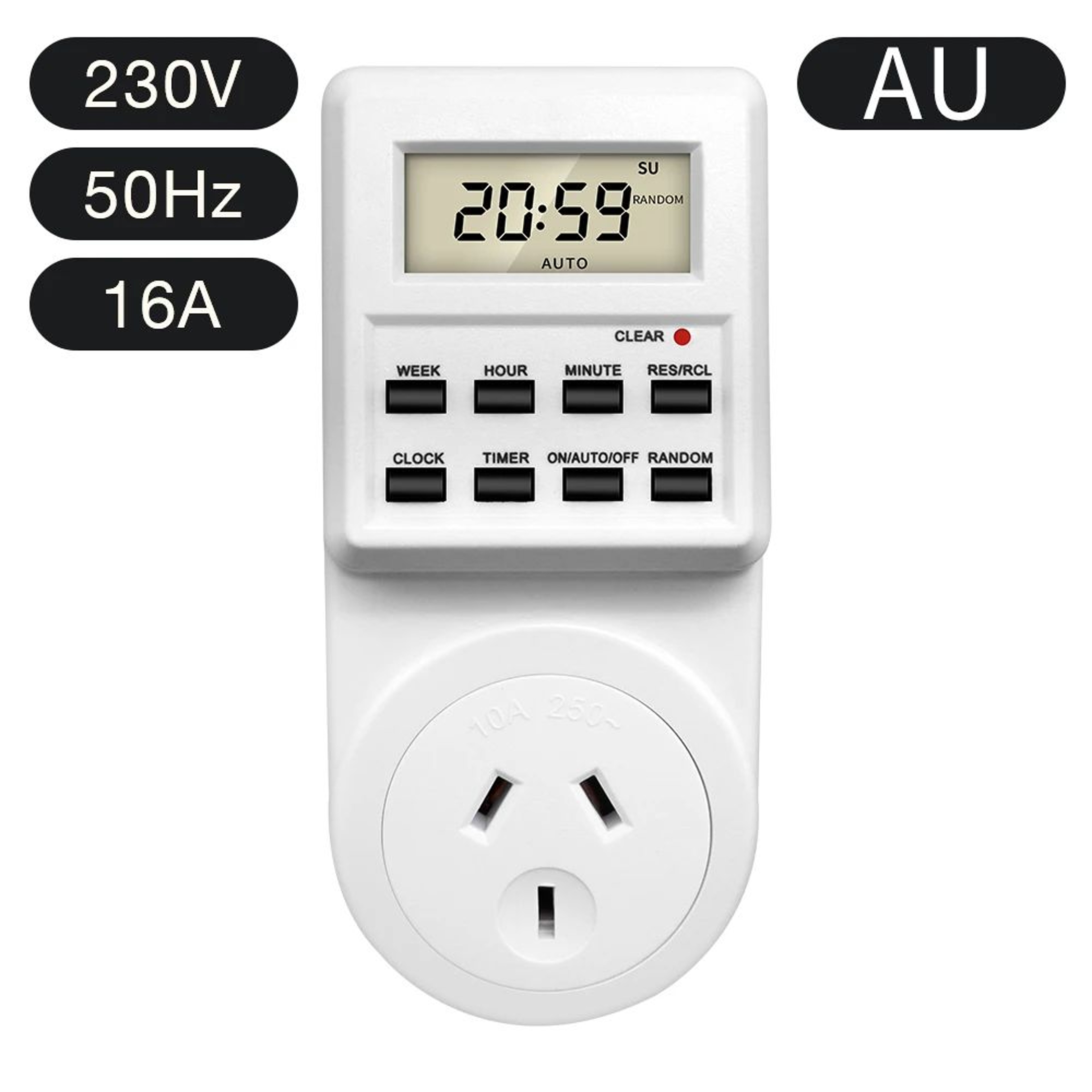 Digital Electronic Timer Switch Socket  24 Hour Programmable Outlet Plug With 10 ONOFF Programs LCD 11