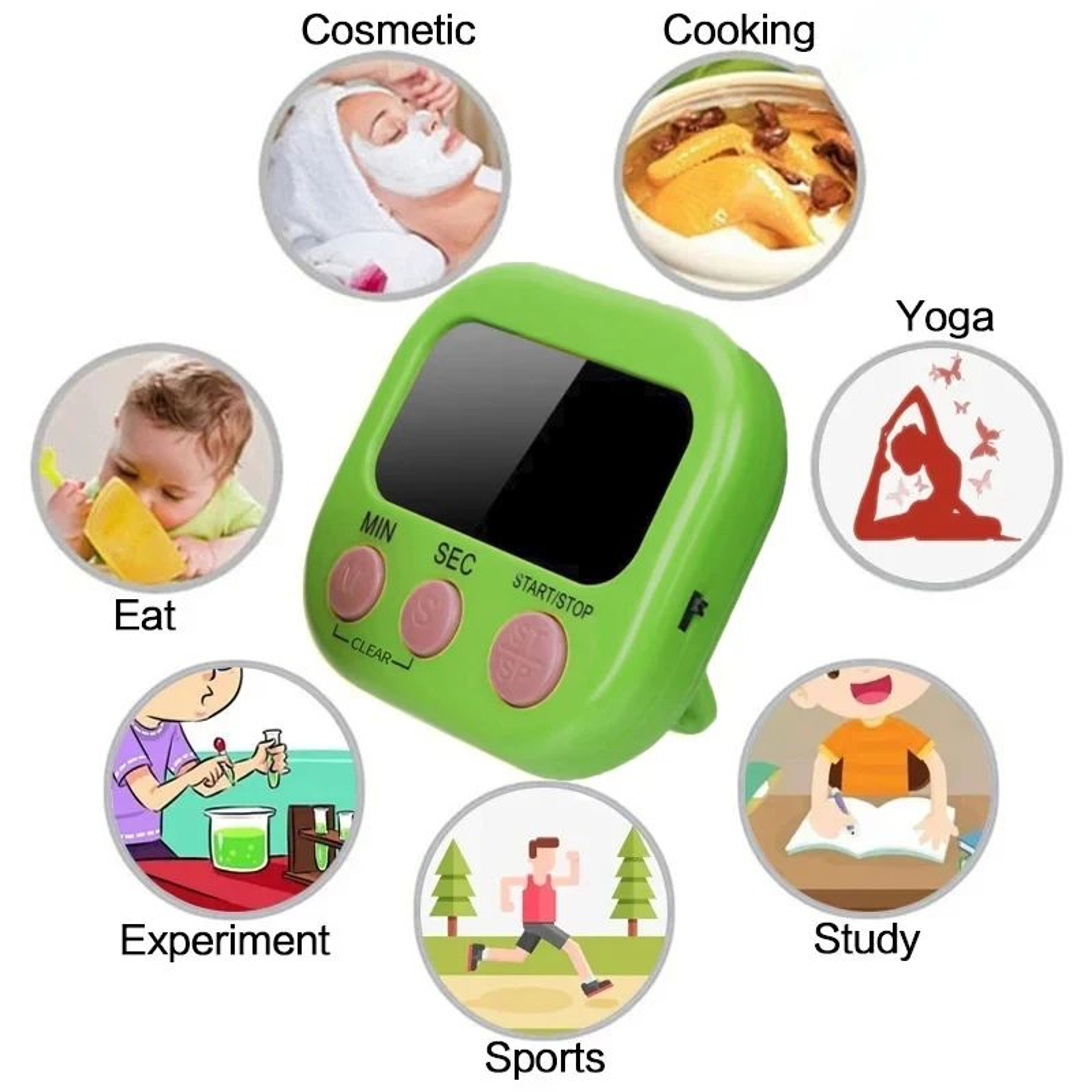 LCD Digital Kitchen Timer  Magnetic Countdown  Count Up Cooking Alarm With Large Display Stand  Lou 2