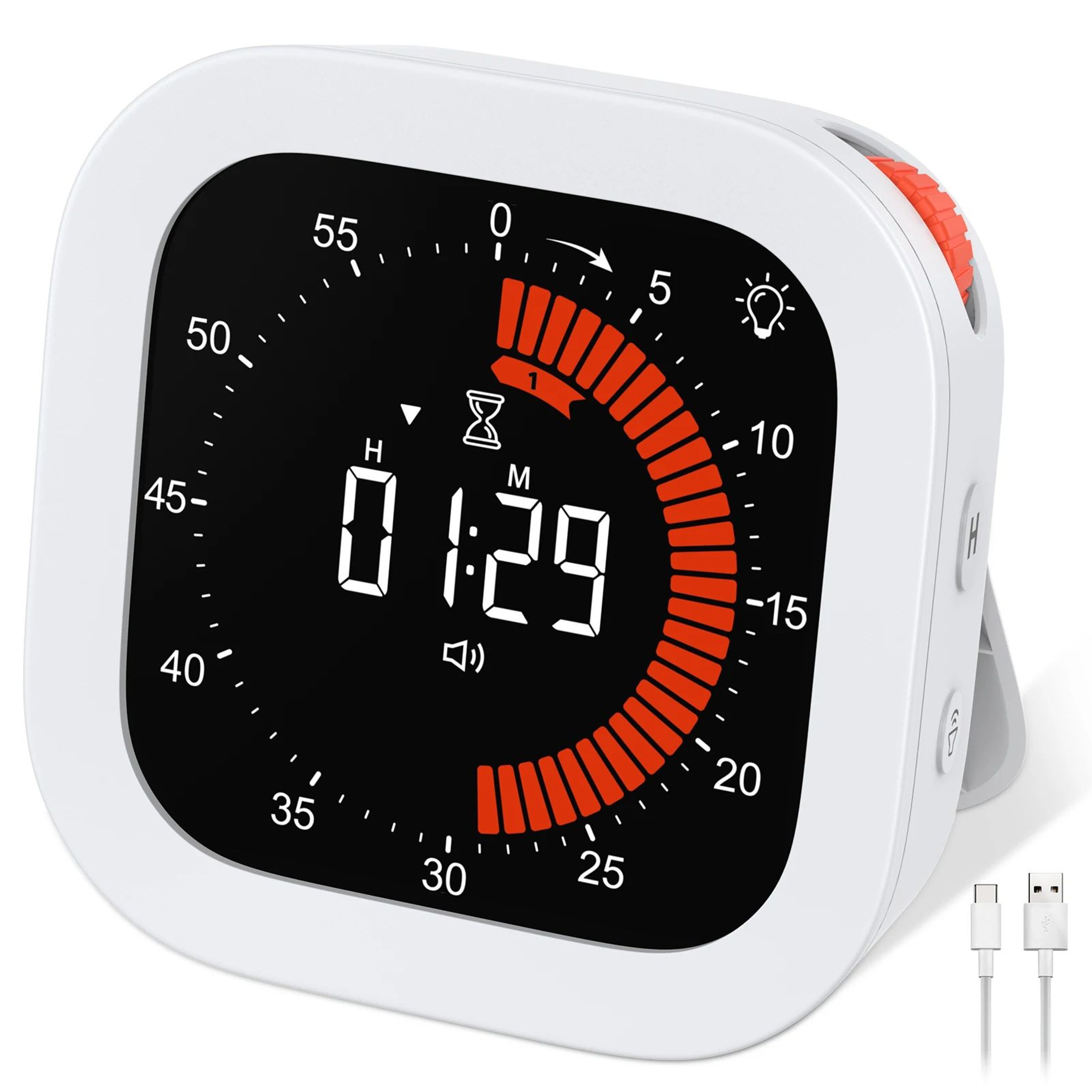 Rechargeable Visual Timer  60 Minute Digital Countdown Timer With LCD Display For Kitchen Study Off 0
