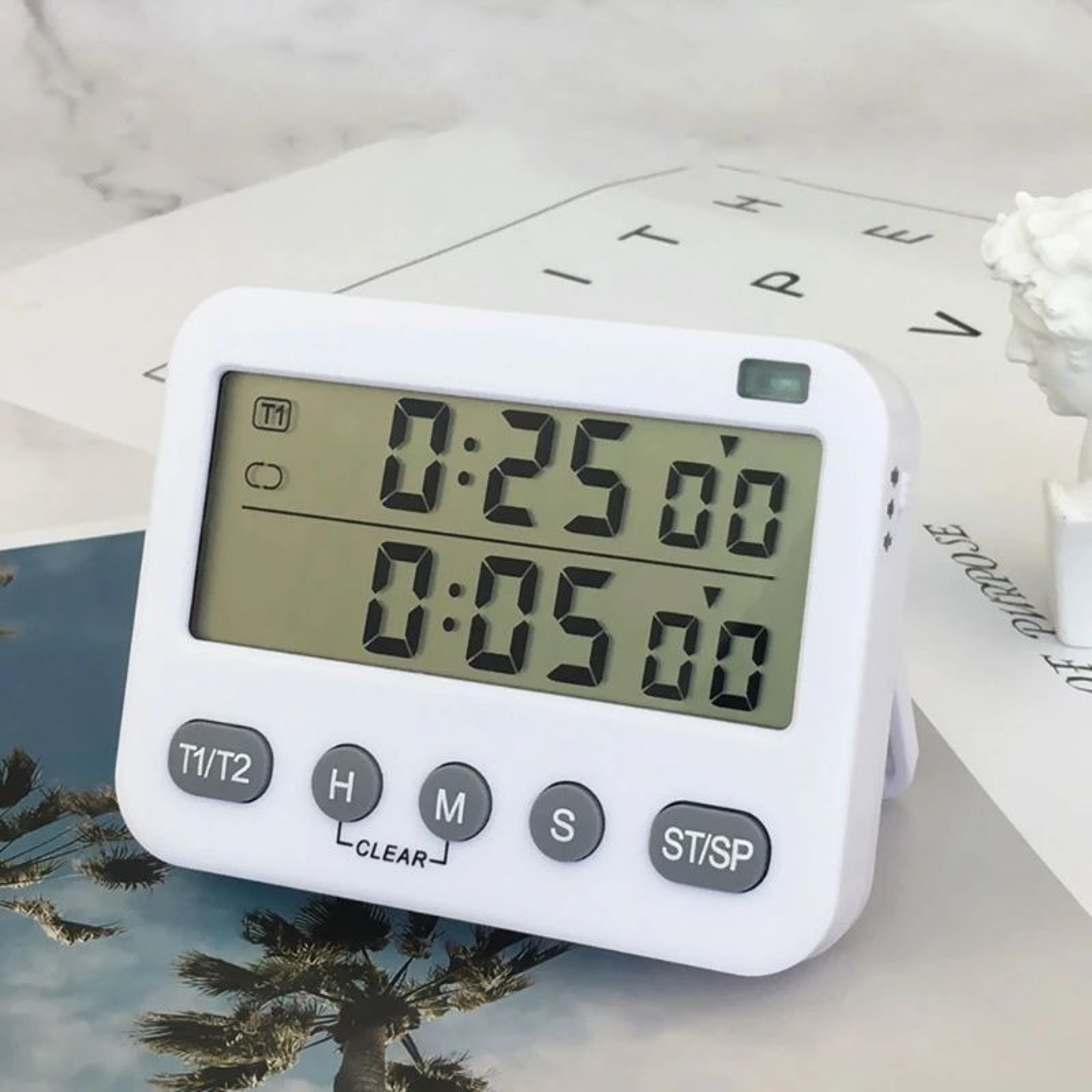 Dual Digital Kitchen Timer  Magnetic 2Event Countdown Cooking Timer With LCD Display Alarm  Cycle T 0