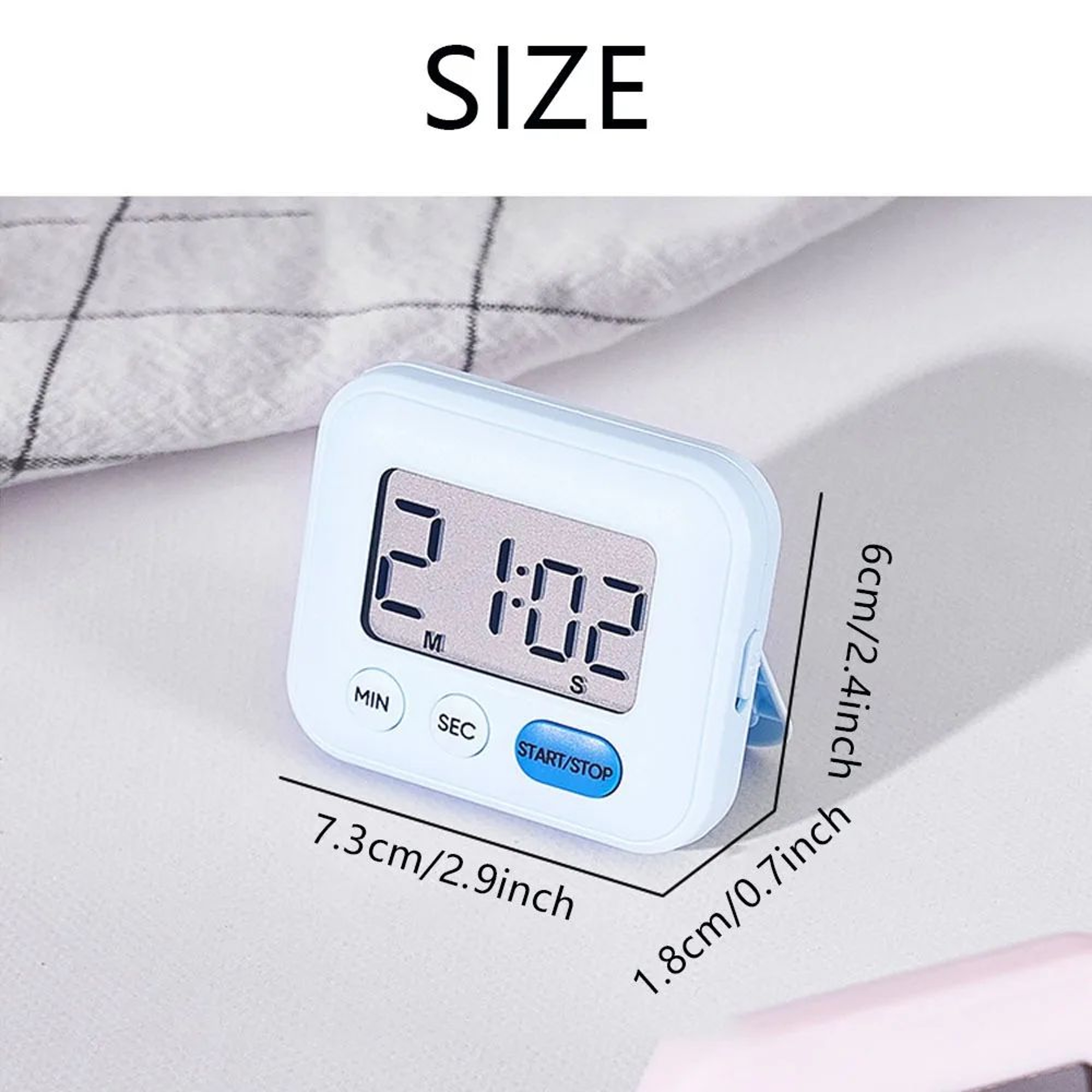 Digital LCD Kitchen Timer  24 Hour Clock With Mute  Loud Alarm For Cooking Classroom Kids  Teachers